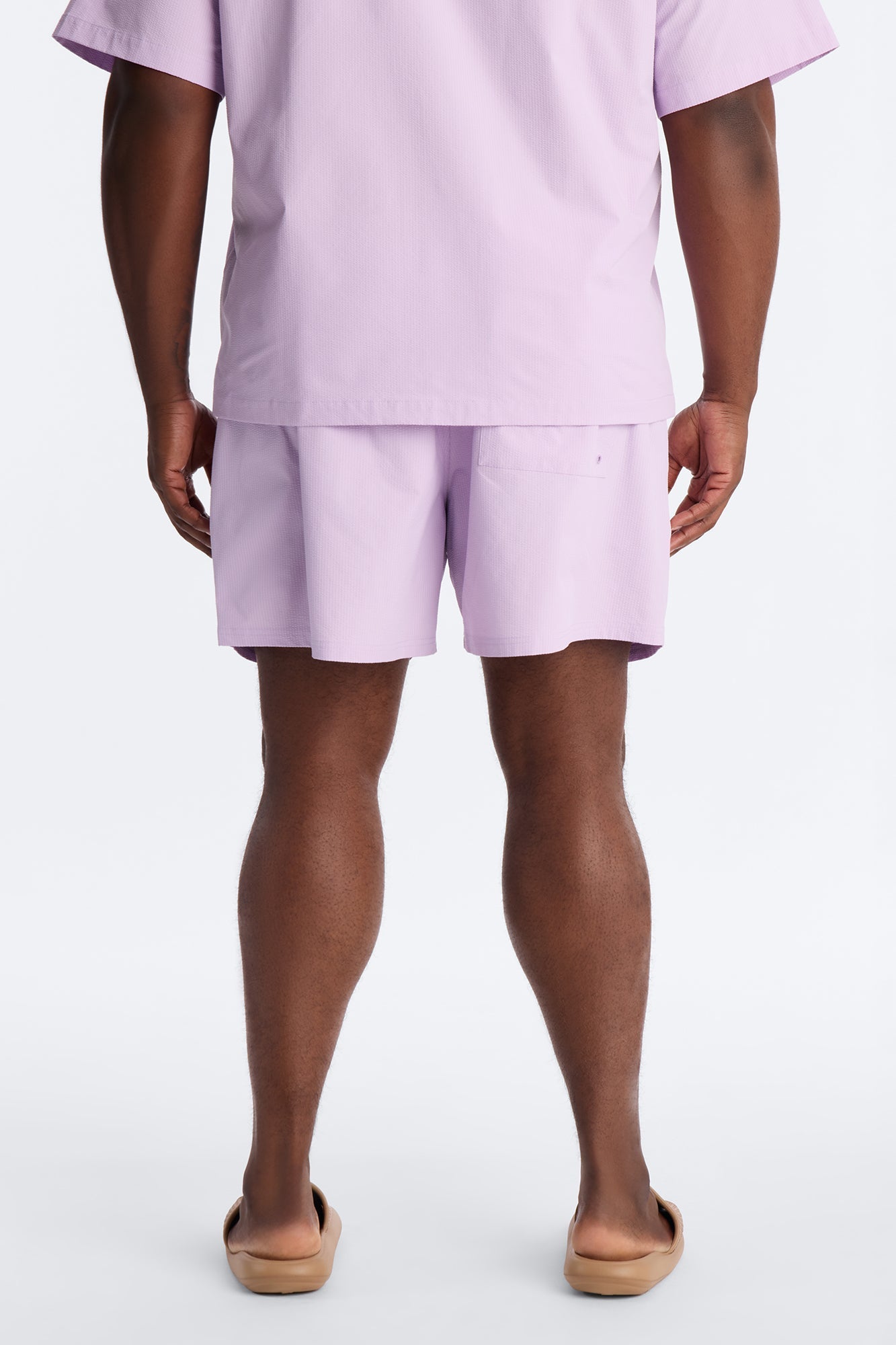 Seersucker Swim Trunk 6″ - Lavender Fashion Nova