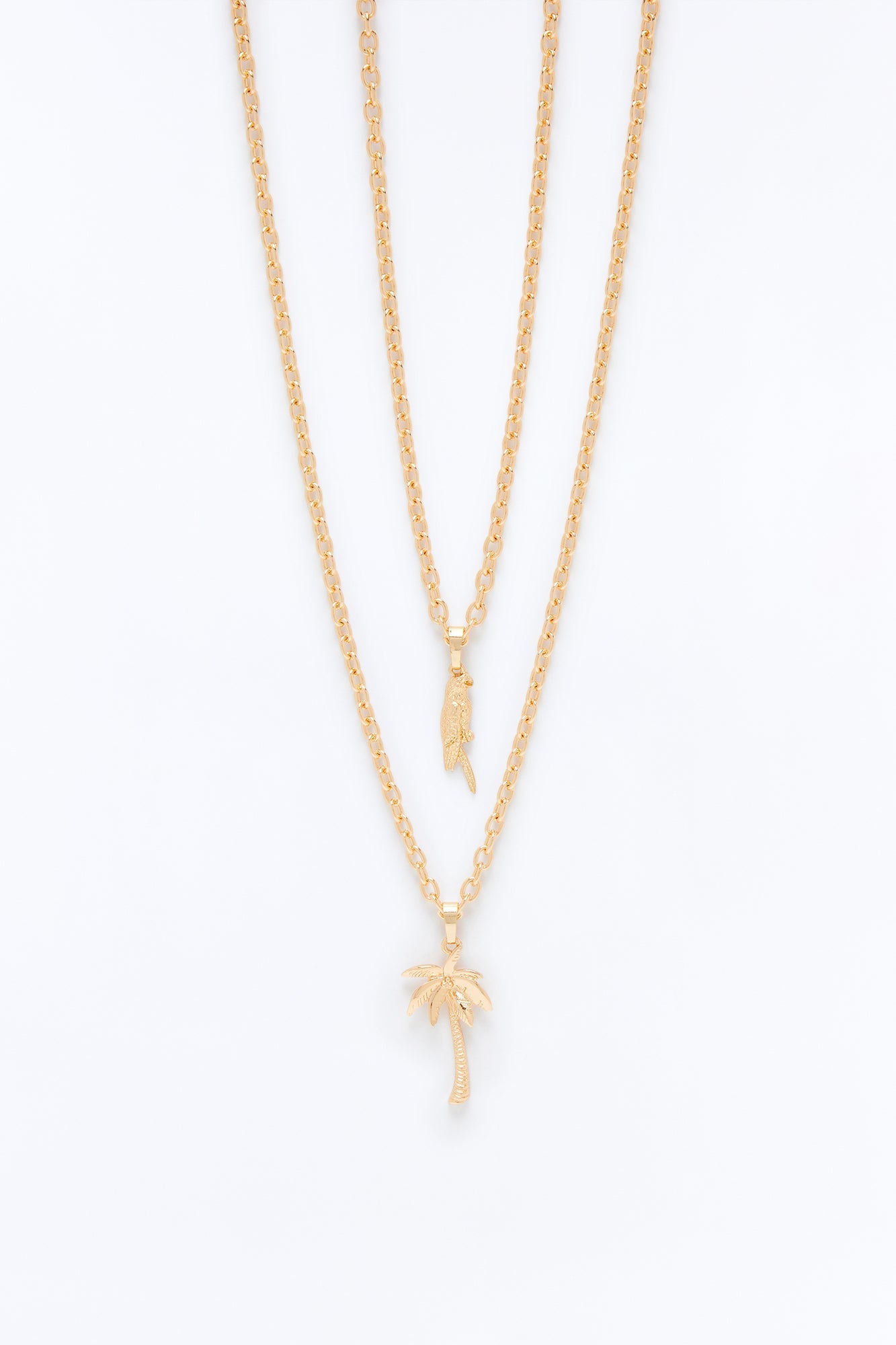 Layered Island Pendant Necklace Set - Gold Fashion Nova