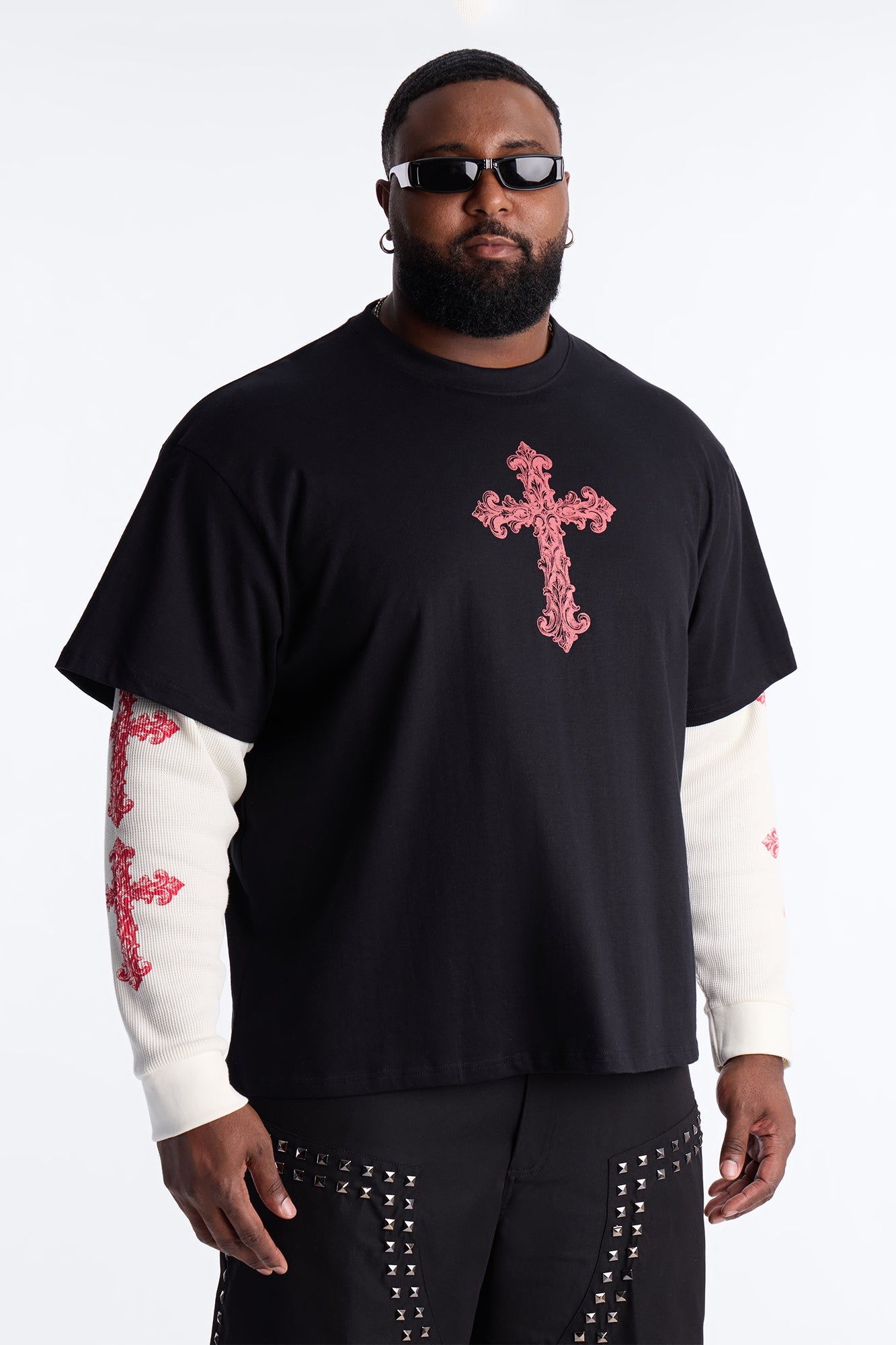 Twofer Through The Looking Glass Long Sleeve Tee - Black Fashion Nova