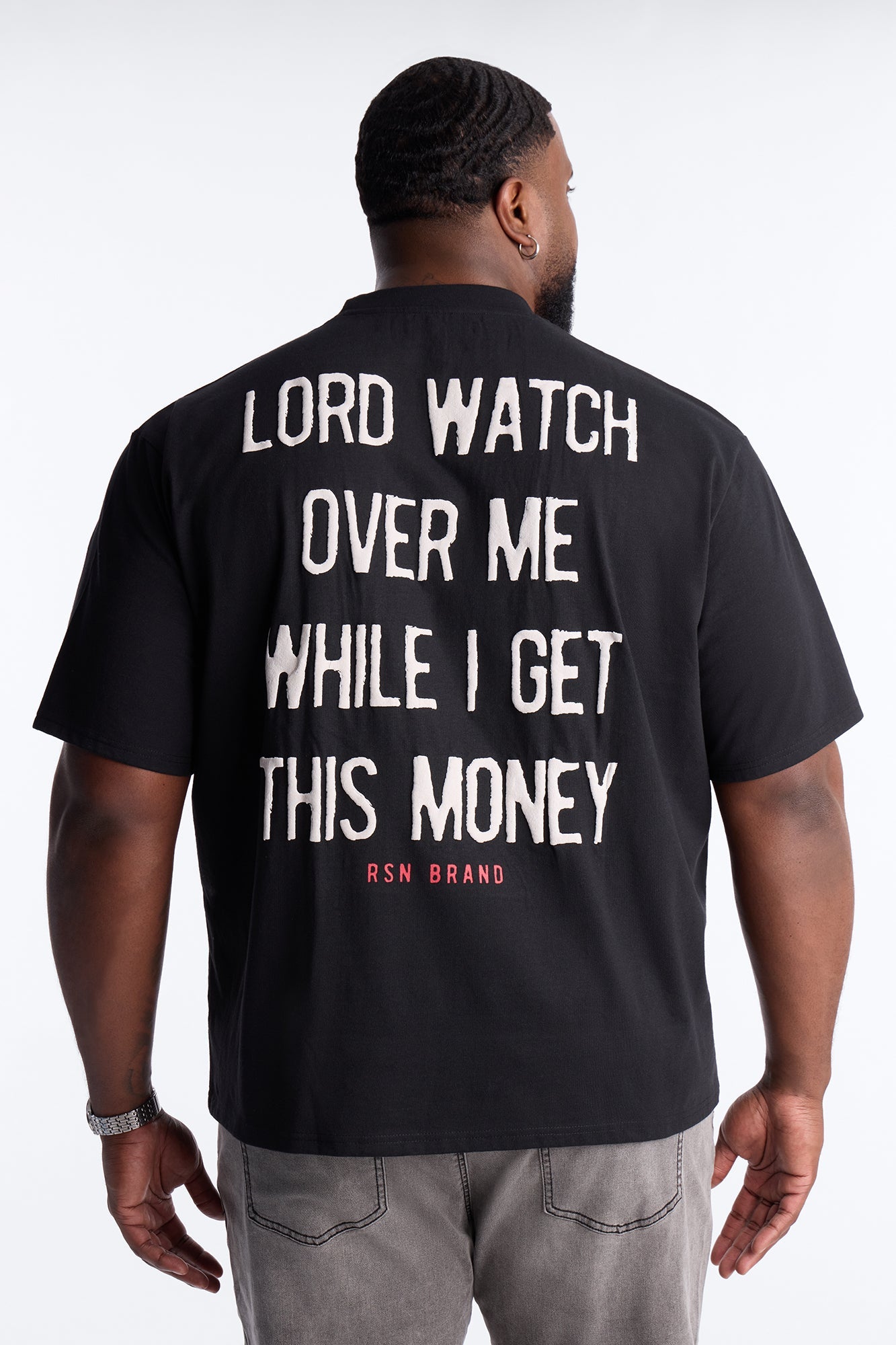 Have Mercy Glitter Print Short Sleeve Tee - Black Fashion Nova