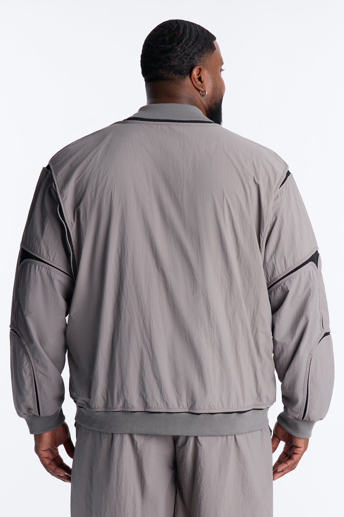 Courtside Mesh Paneled Bomber Jacket - Charcoal Fashion Nova