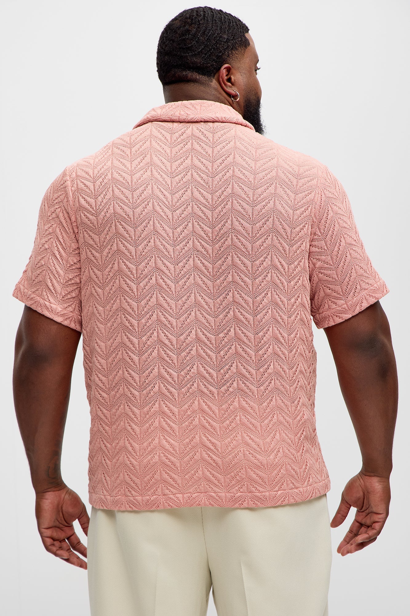 Bellvista Crochet Knitted Cuban Shirt - Pink Fashion Nova