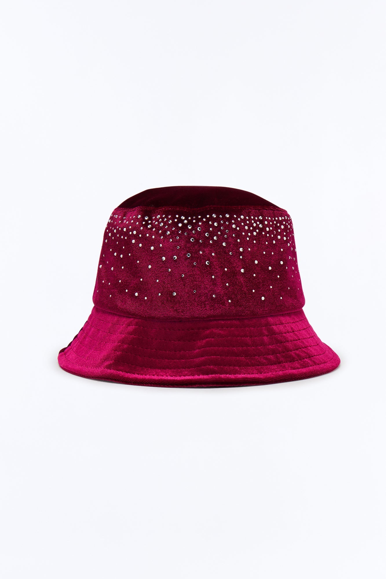 Rhinestone Embellished Bucket Hat - Burgundy Fashion Nova