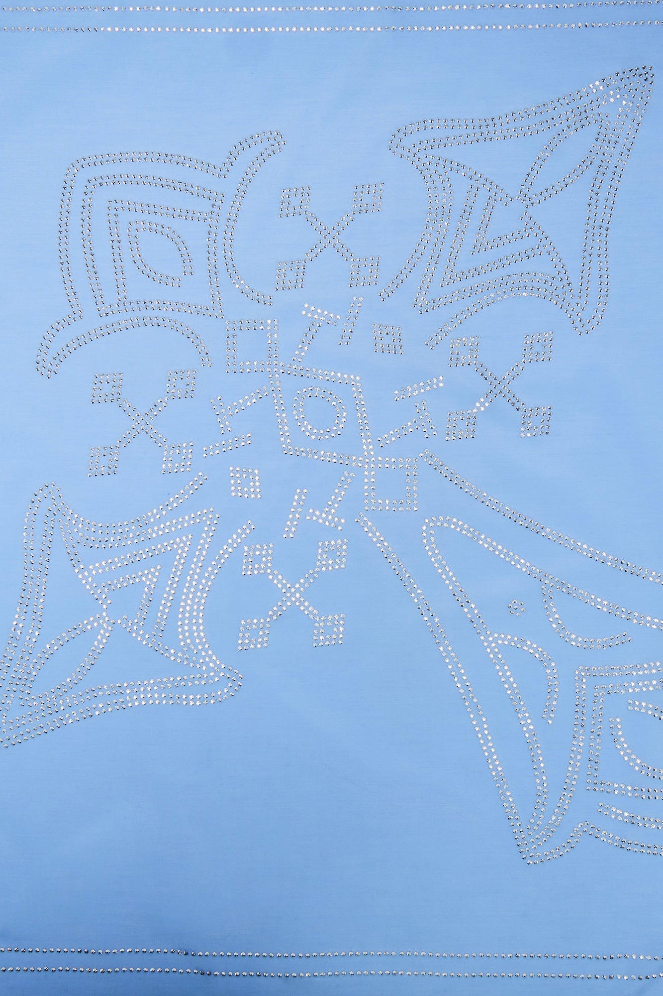Rhinestone Cross Graphic Large Bandana - Light Blue Fashion Nova