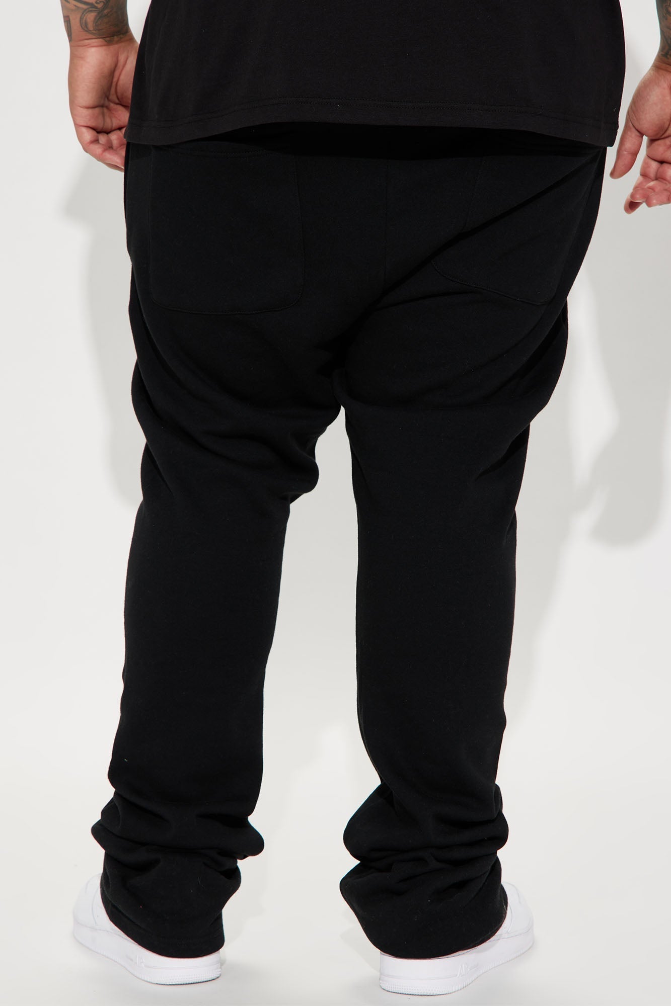 Tyson Skinny Stacked Flare Sweatpant - Black Fashion Nova