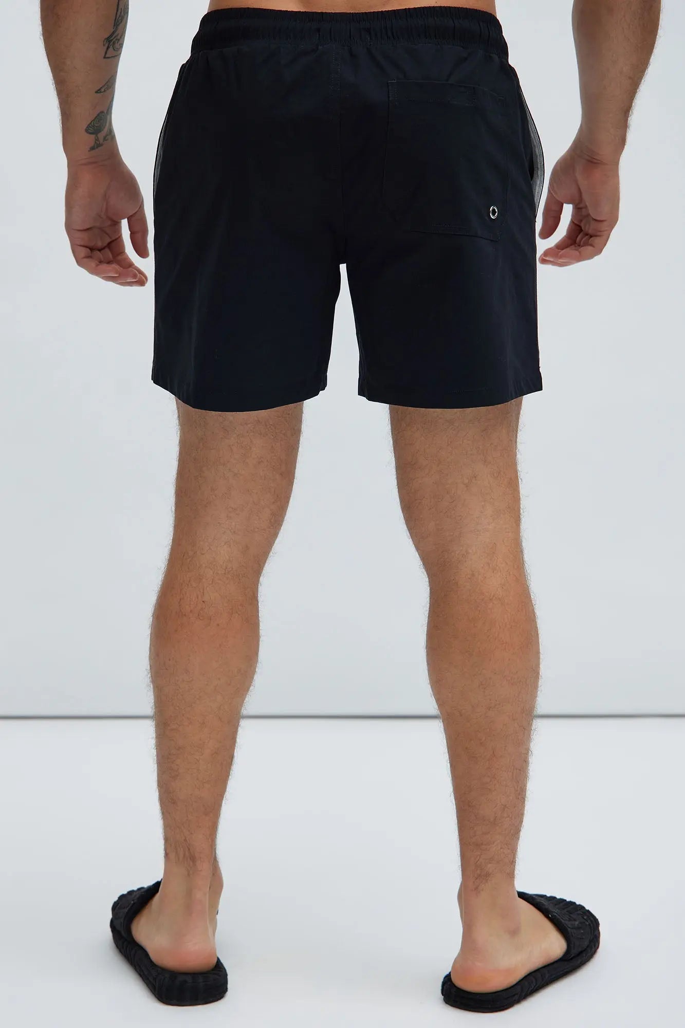 Montez Stretch Swim Trunk 6″ - Black Fashion Nova