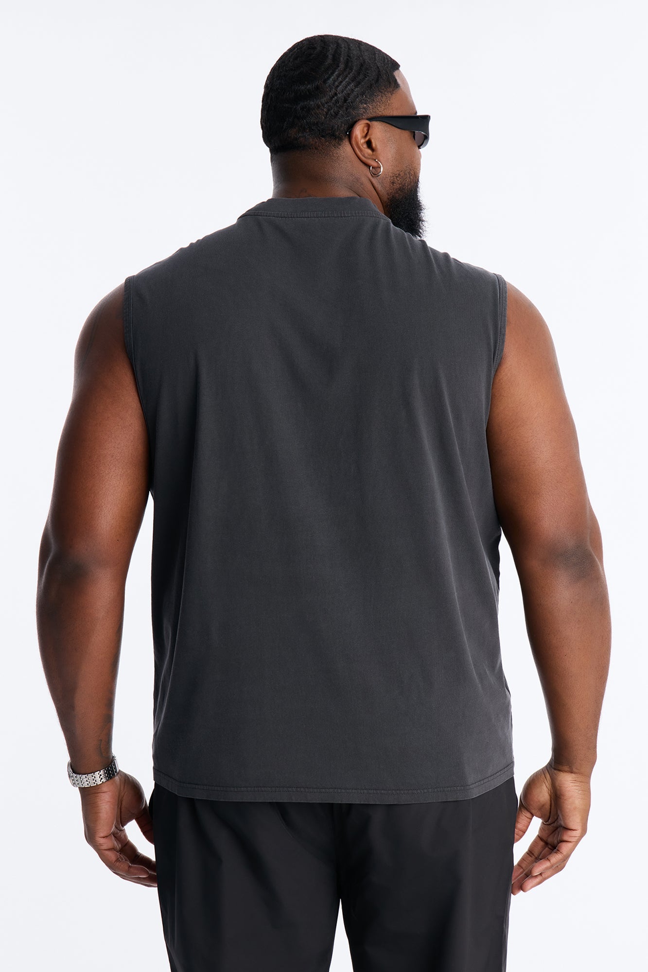 Cropped Muscle Tee - Black Wash Fashion Nova