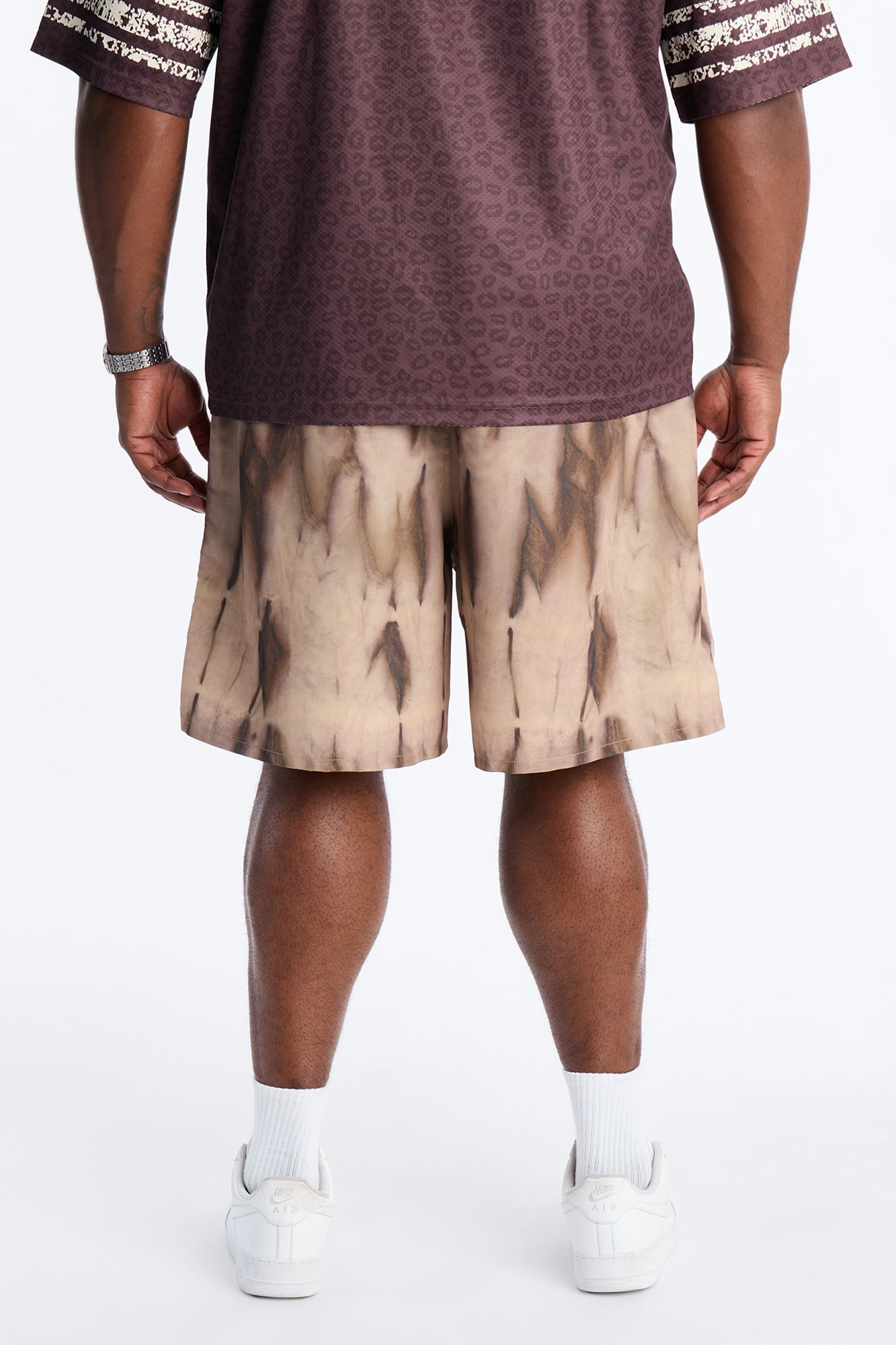 Relaxed Artificial View Short - Brown Fashion Nova