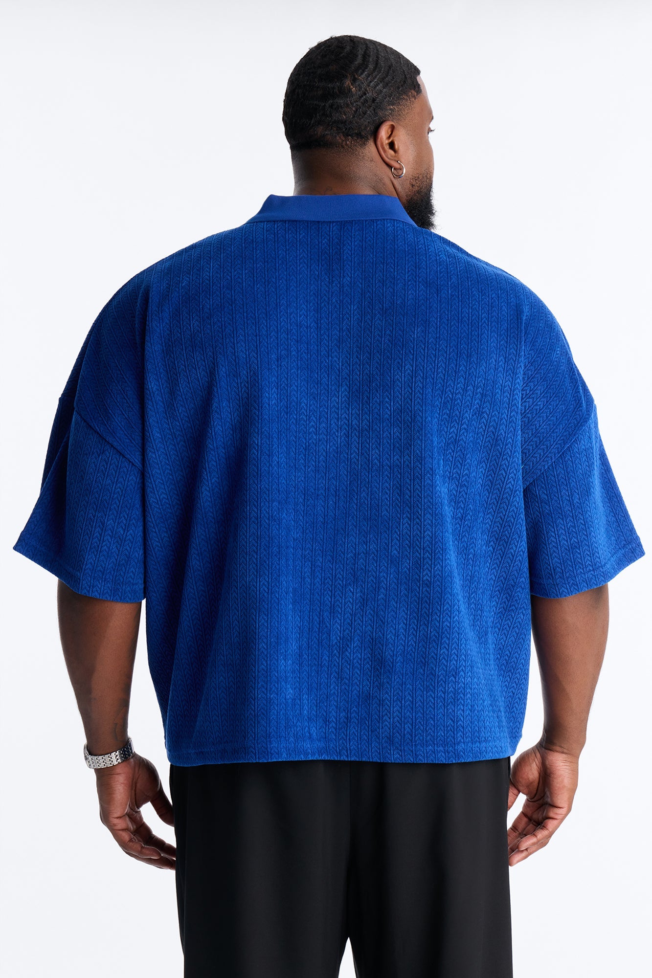 Boxy Cropped Lexington Saints Johnny Collar Polo - Blue Fashion Nova