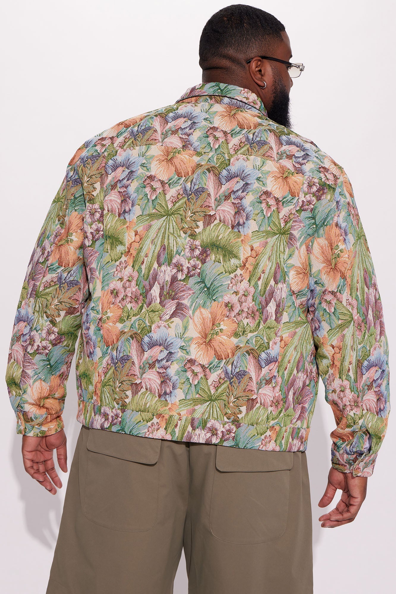 All You Need Is Tapestry Trucker Jacket - Green/combo Fashion Nova
