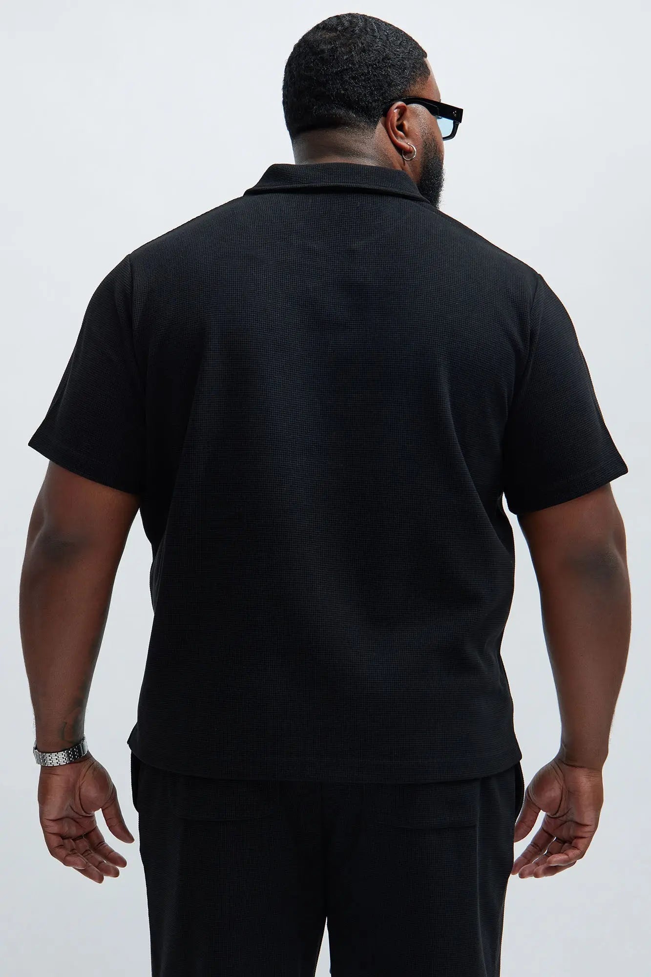 Cairo Textured Polo - Black Fashion Nova