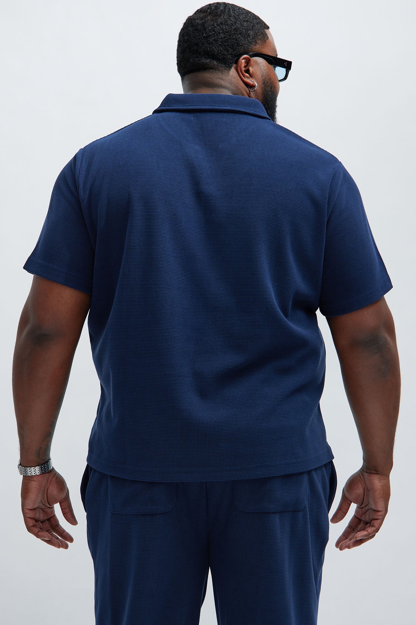 Cairo Textured Polo - Navy Fashion Nova
