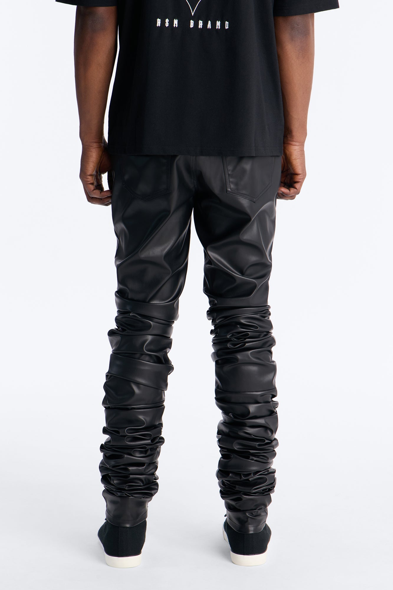Skinny Ultra Stacked Faux Leather Pant - Black Fashion Nova