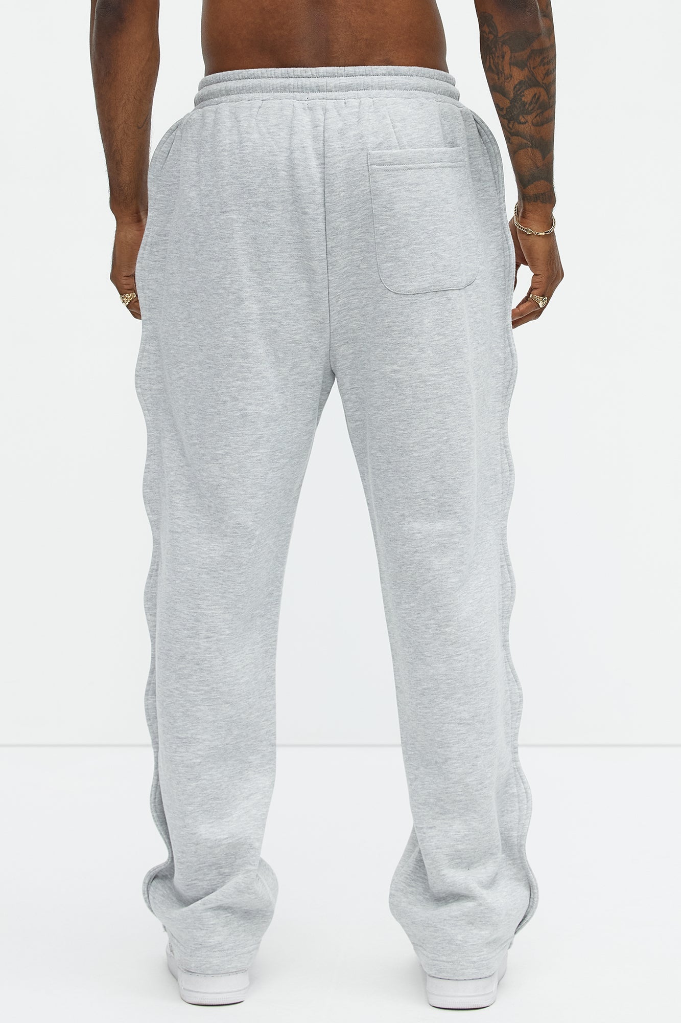 Tyson Wavy Straight Sweatpants - Heather Grey Fashion Nova