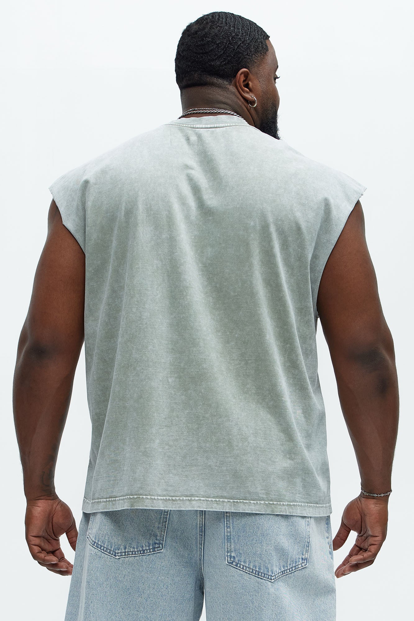 Relaxed Vintage Wash Heavyweight Muscle Tee - Sage Fashion Nova