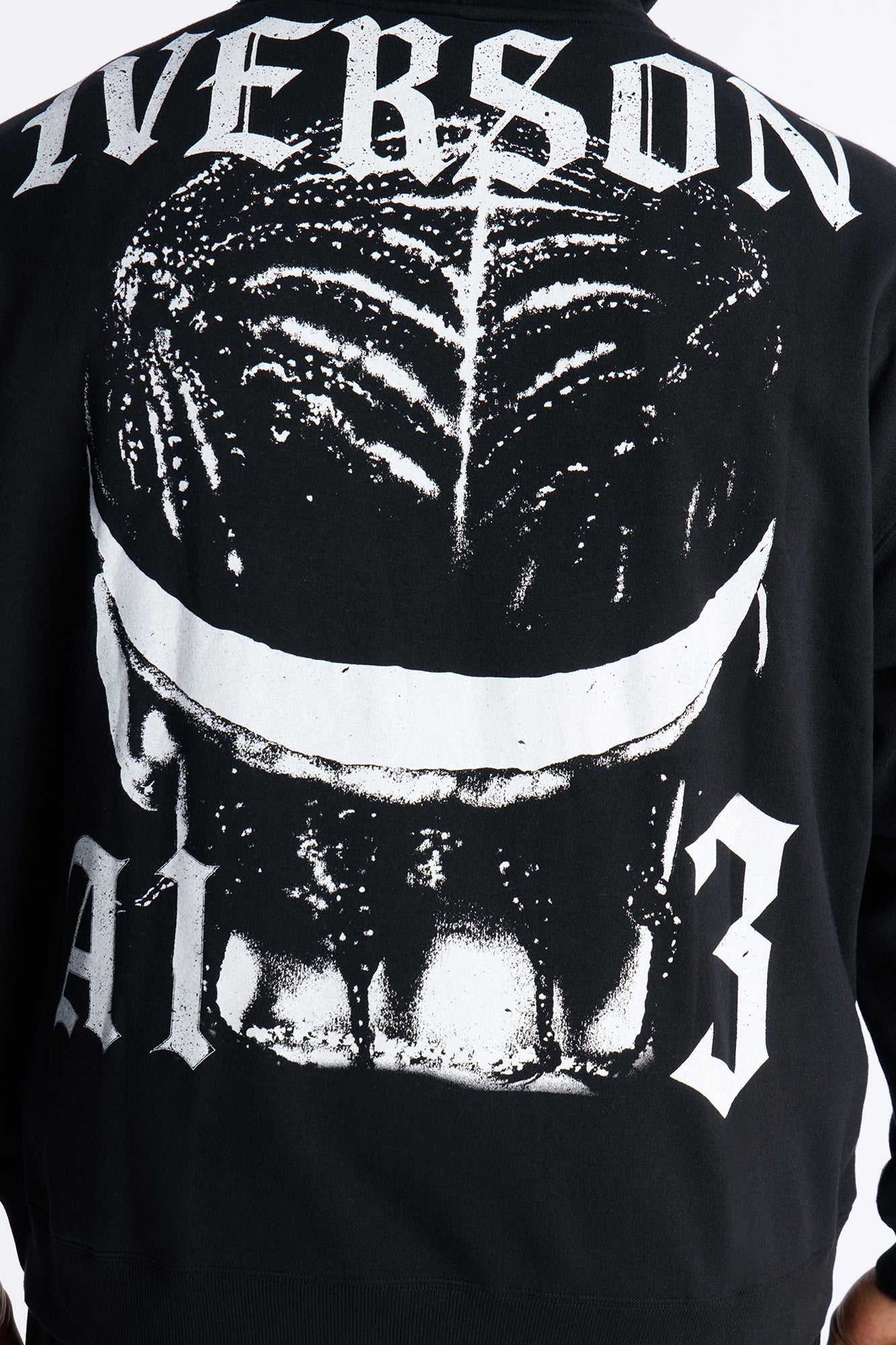 Allen Iverson MVP Embroidery Patch Oversized Hoodie - Black Fashion Nova