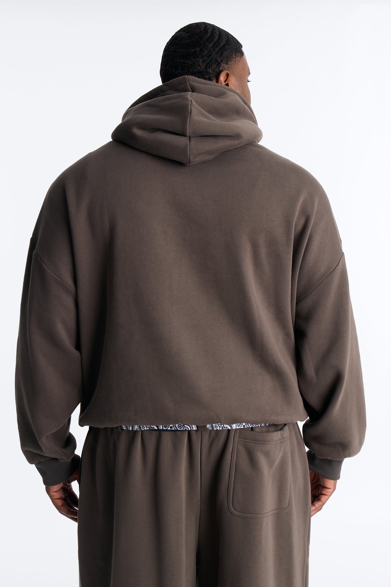 Oversized Bandana Scarf Duo Hoodie - Brown Fashion Nova