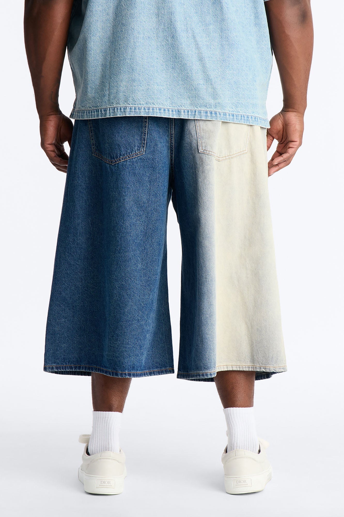Super Baggy Spitline Denim Short - Vintage Blue Wash Fashion Nova