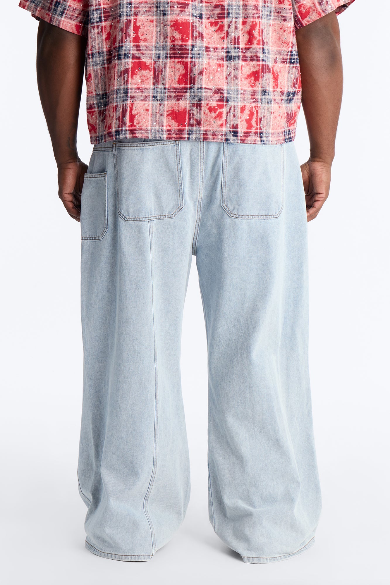 Baggy Crossover Come Again Jean - Light Wash Fashion Nova