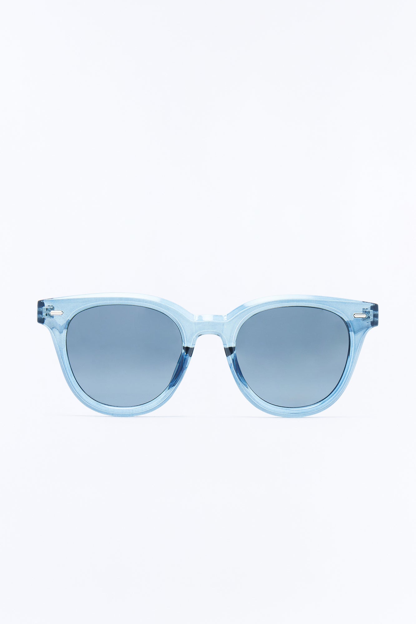 Statement Rounded Wayfarer Sunglasses - Blue Fashion Nova
