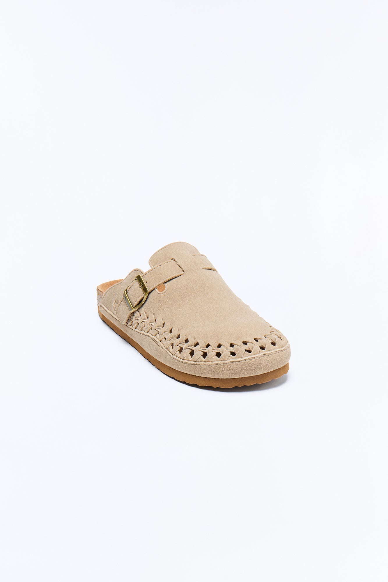 Woven Faux Suede Slip On Mule - Taupe Fashion Nova