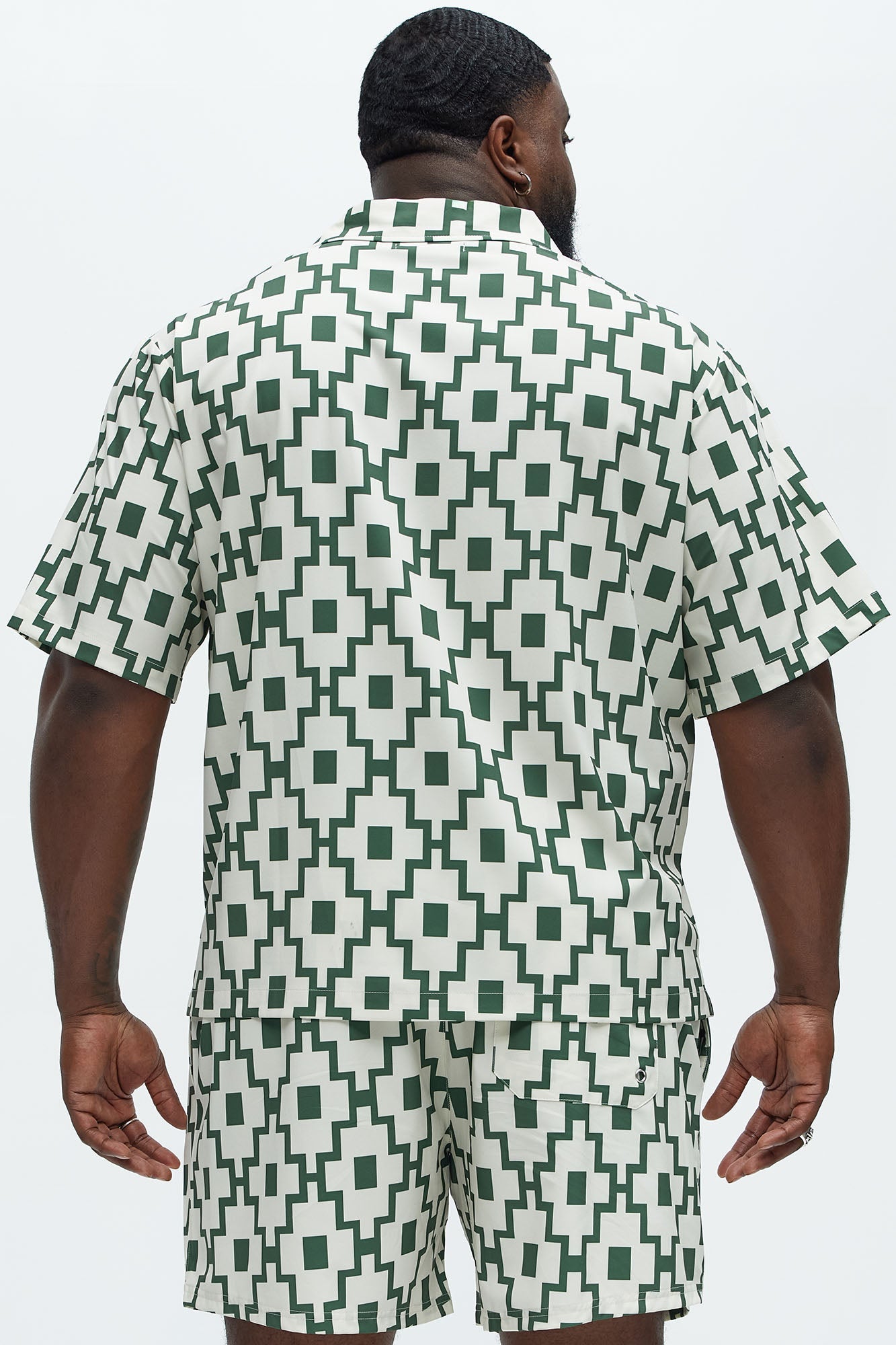 Mosaic Printed Cuban Shirt - Cream/combo Fashion Nova
