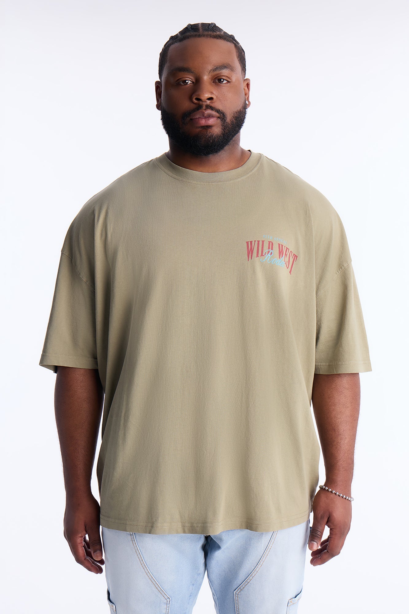 Wild West Rodeo Oversized Short Sleeve Tee - Olive Fashion Nova