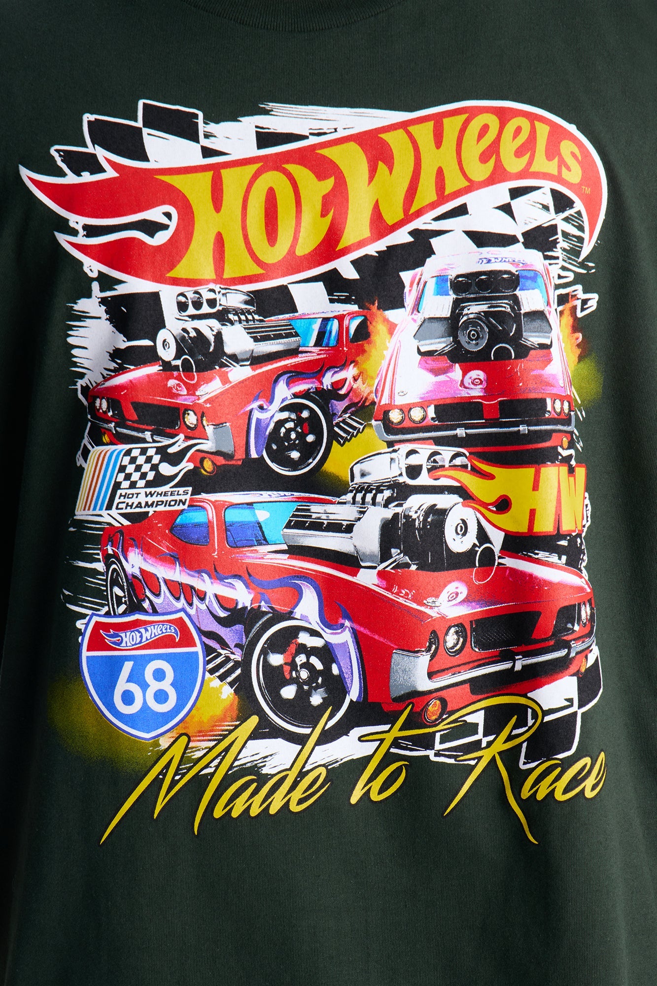 Hot Wheels Made To Race Short Sleeve Tee - Hunter Green Fashion Nova