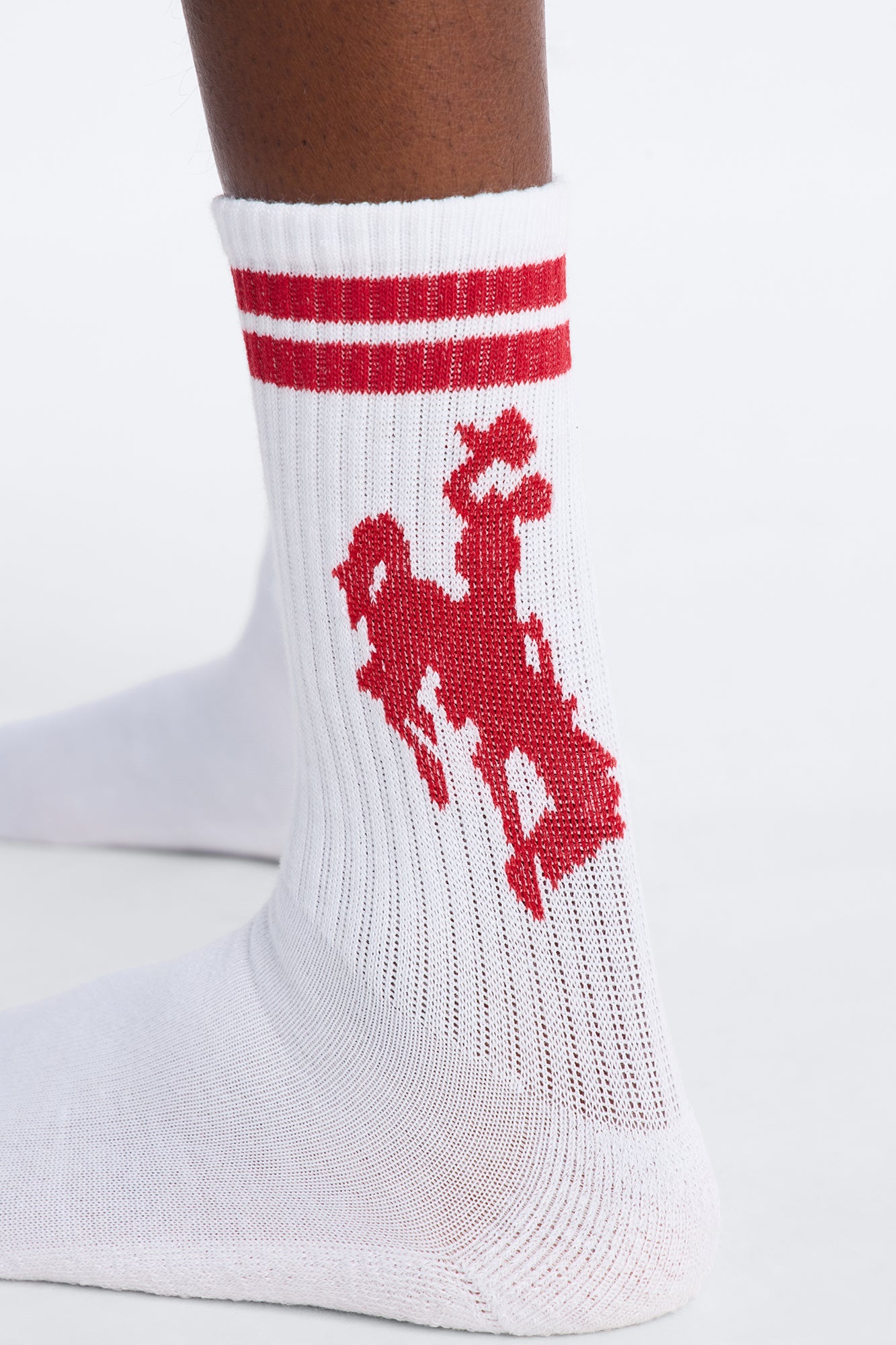 Out West Solid Graphic Crew Socks 2 Pack - White/combo Fashion Nova