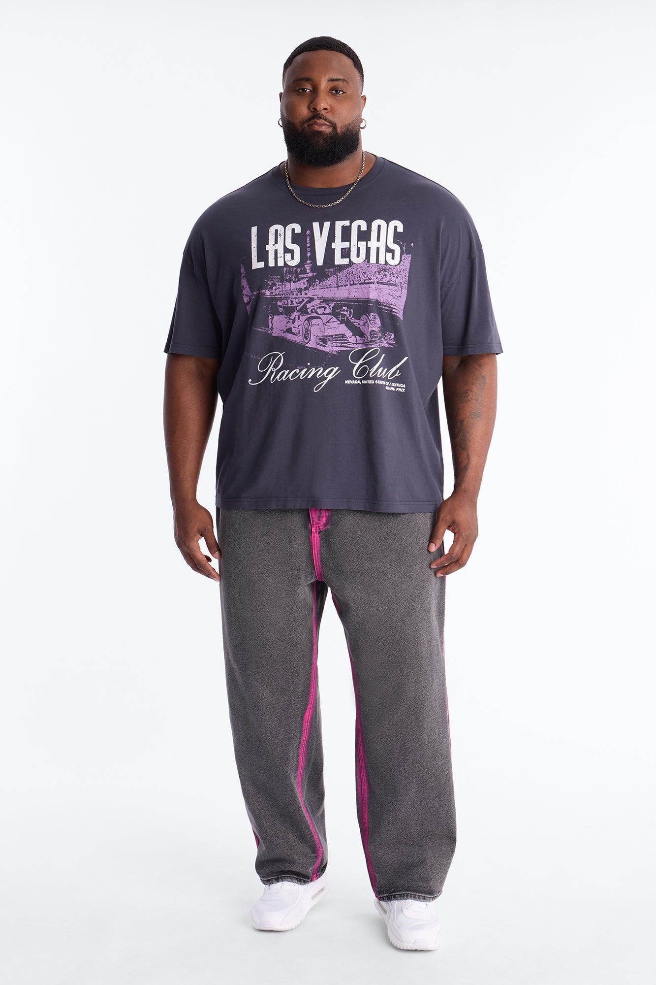 Las Vegas Racing Club Oversized Short Sleeve Tee - Navy Fashion Nova