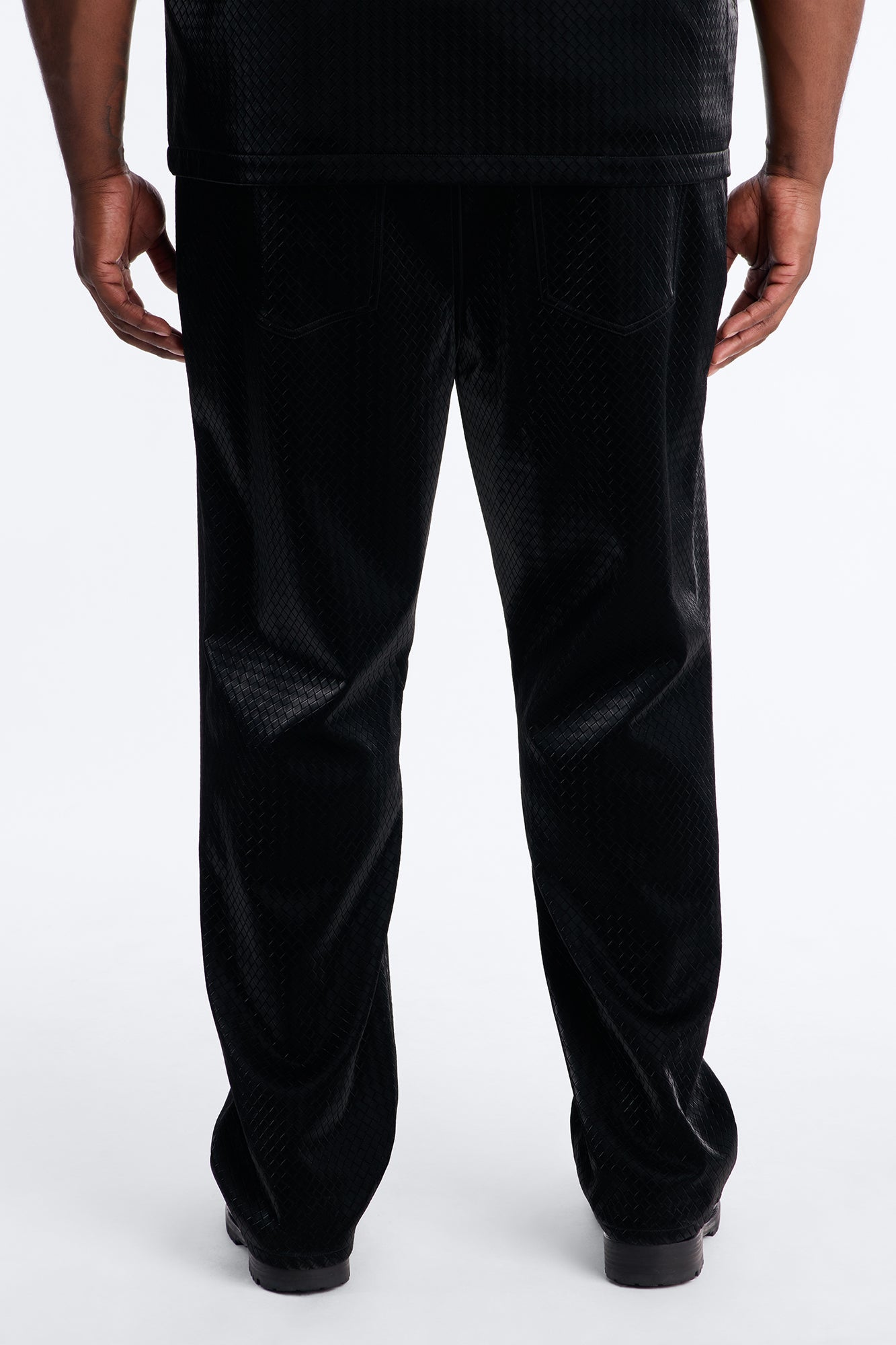 Straight Tisse Textured Faux Leather Pant - Black Fashion Nova
