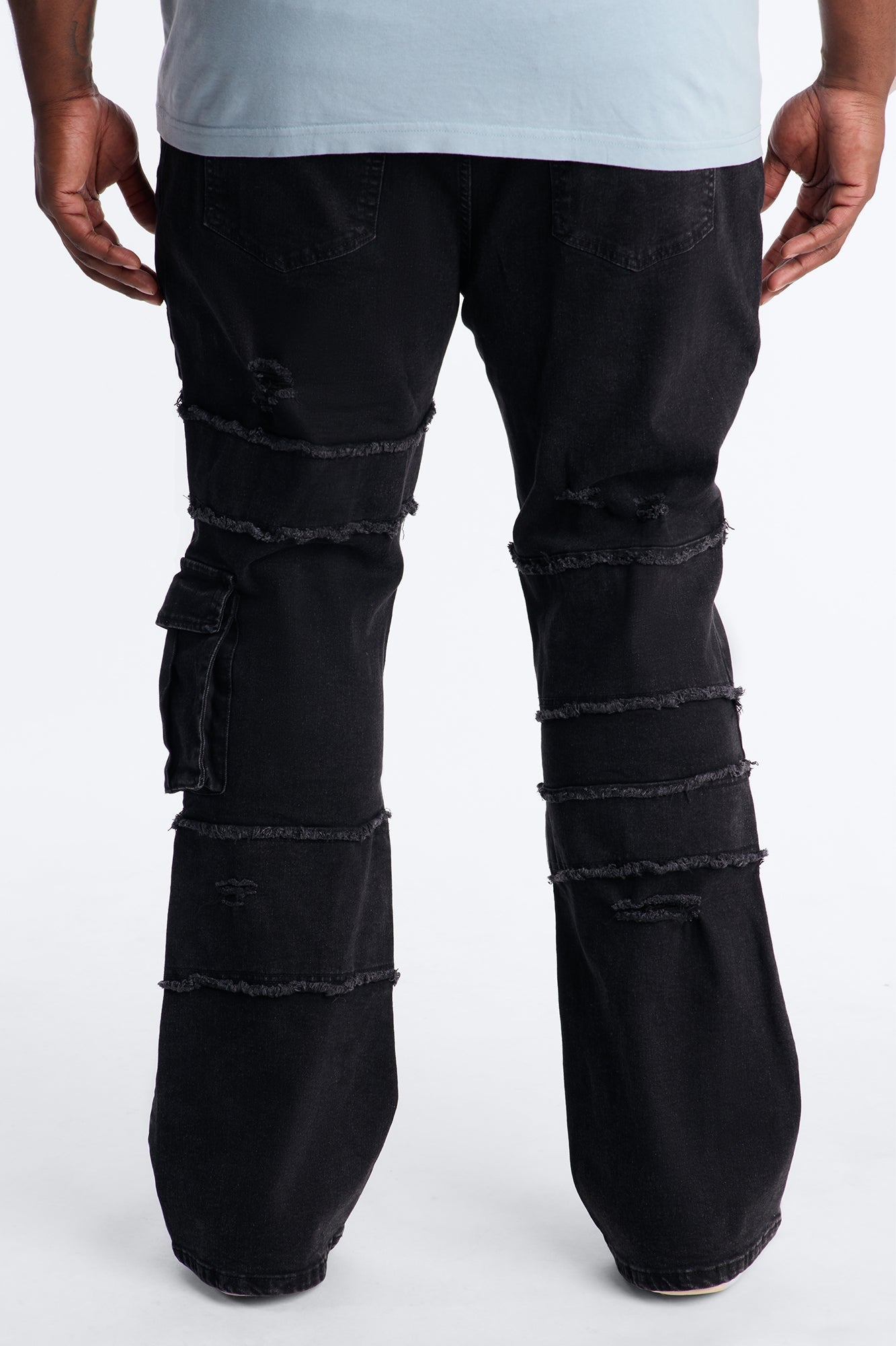 Urban Armor Skinny Stacked Flare Jeans - Black Wash Fashion Nova