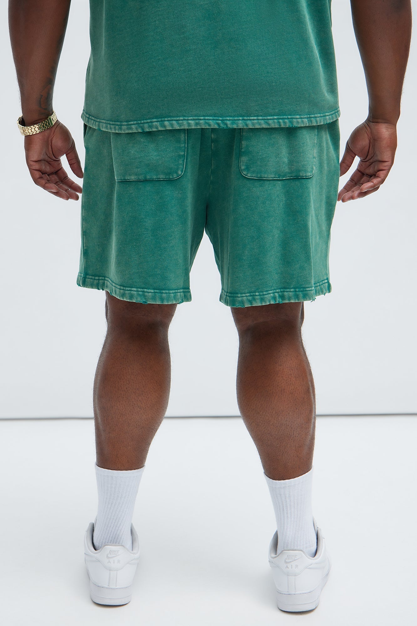 Tyson Heavy Wash Relaxed Shorts - Green Fashion Nova