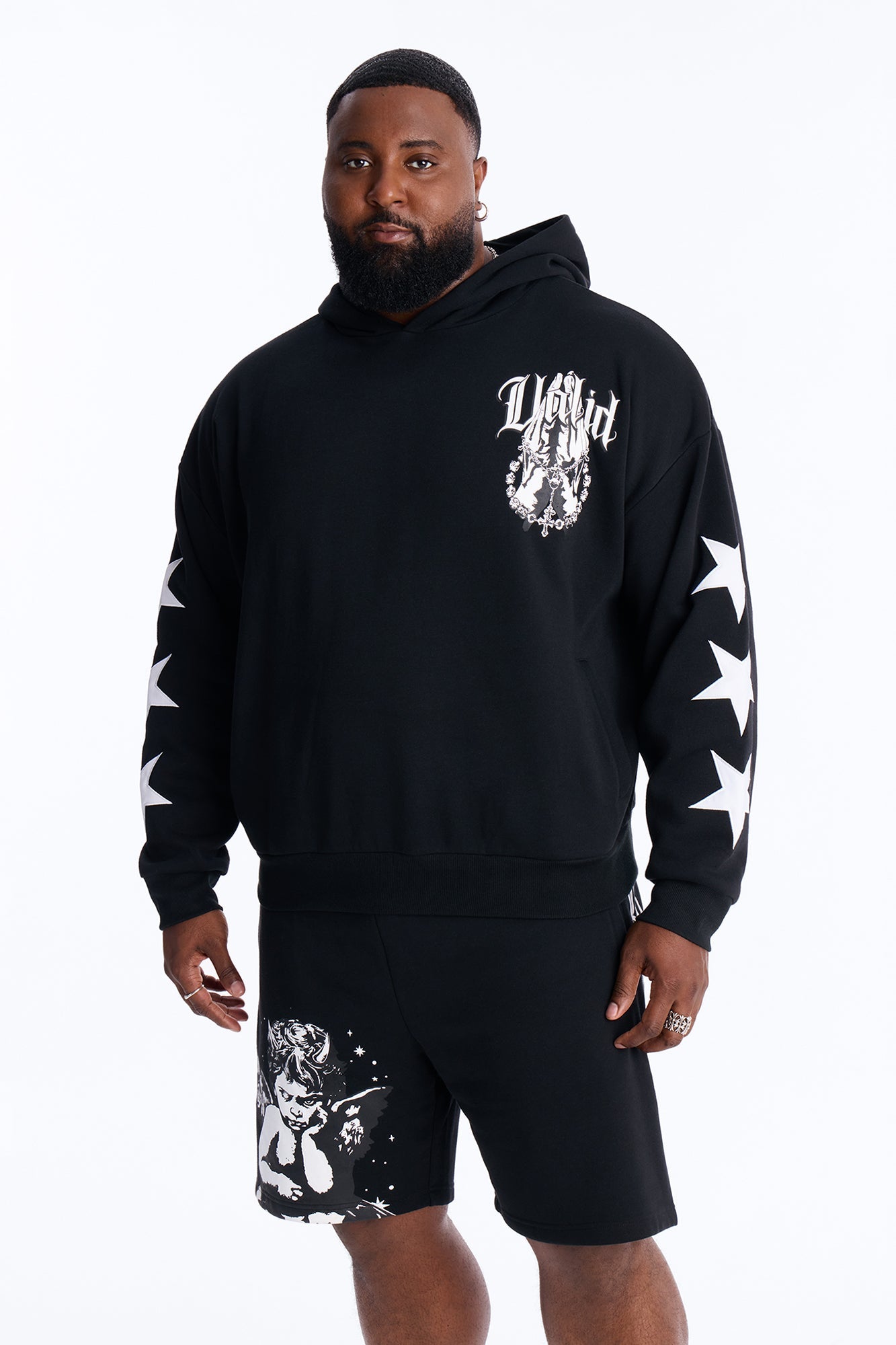 Menace Sent Embroidery Hoodie - Black Fashion Nova