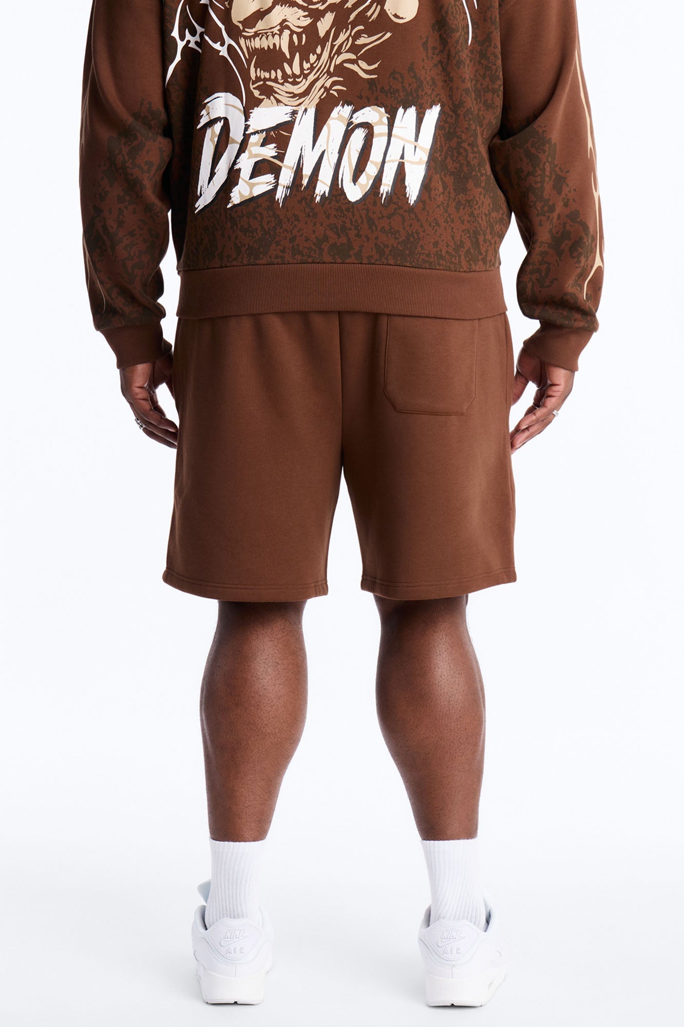 Dodge Demon Oni Mask Sweatshorts - Brown Fashion Nova