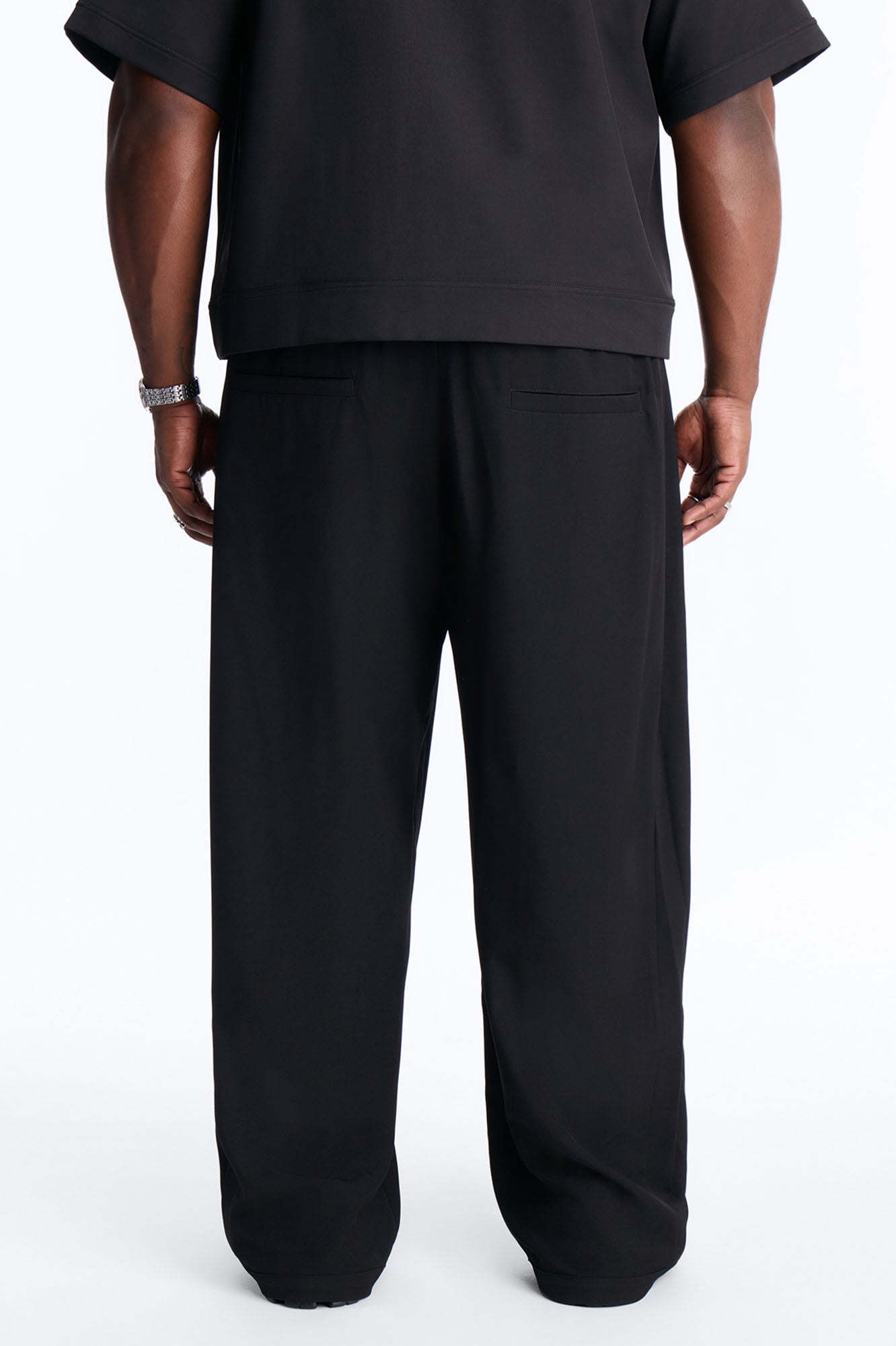 Baggy Side Pleated Panel Trouser - Black Fashion Nova