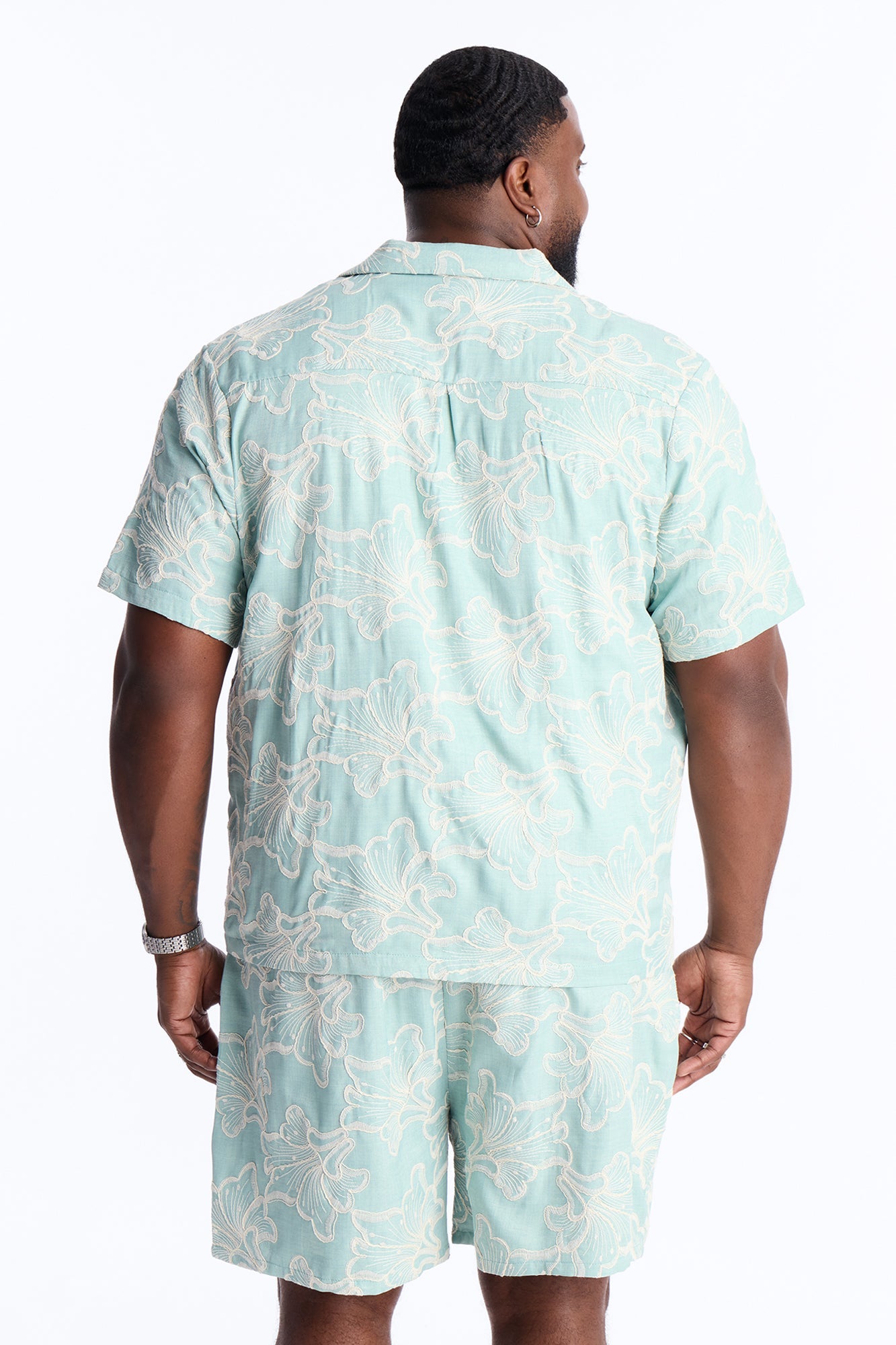 Coastal Drift Cuban Button Up Shirt - Mint Fashion Nova
