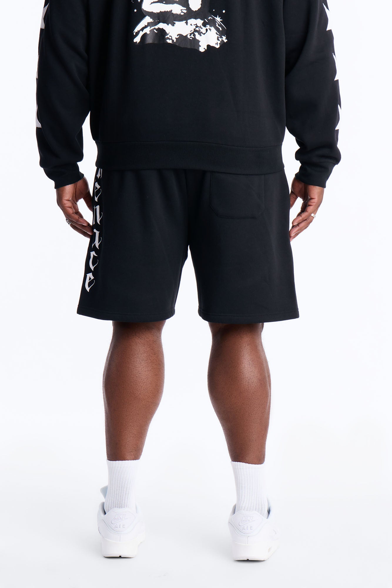Menace Sent Embroidery Sweatshorts - Black Fashion Nova