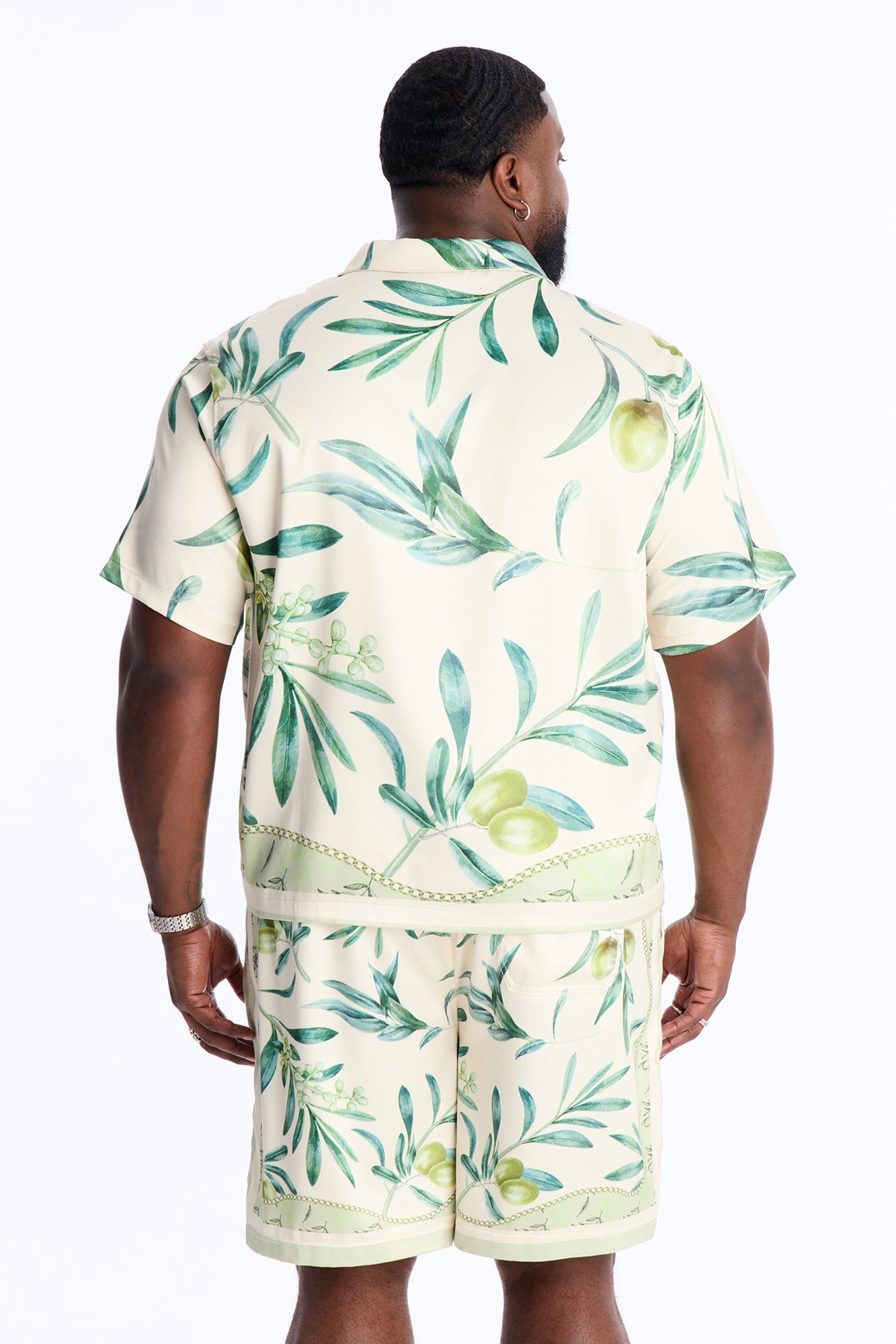 Relaxed Mediterranean Orchard Cuban Button Up Shirt - Green Fashion Nova