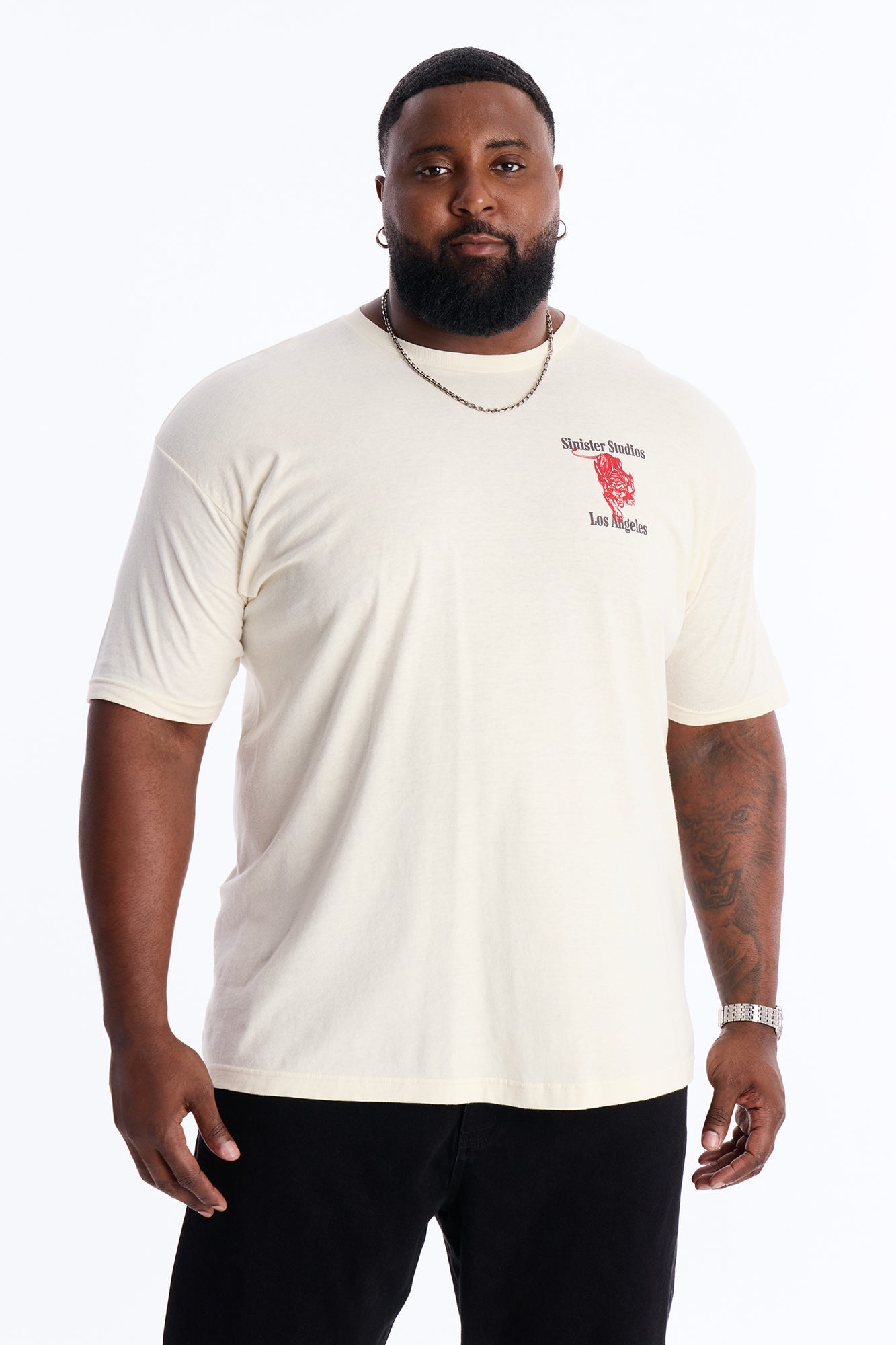 Sinister Studios LA Short Sleeve Tee - Cream Fashion Nova