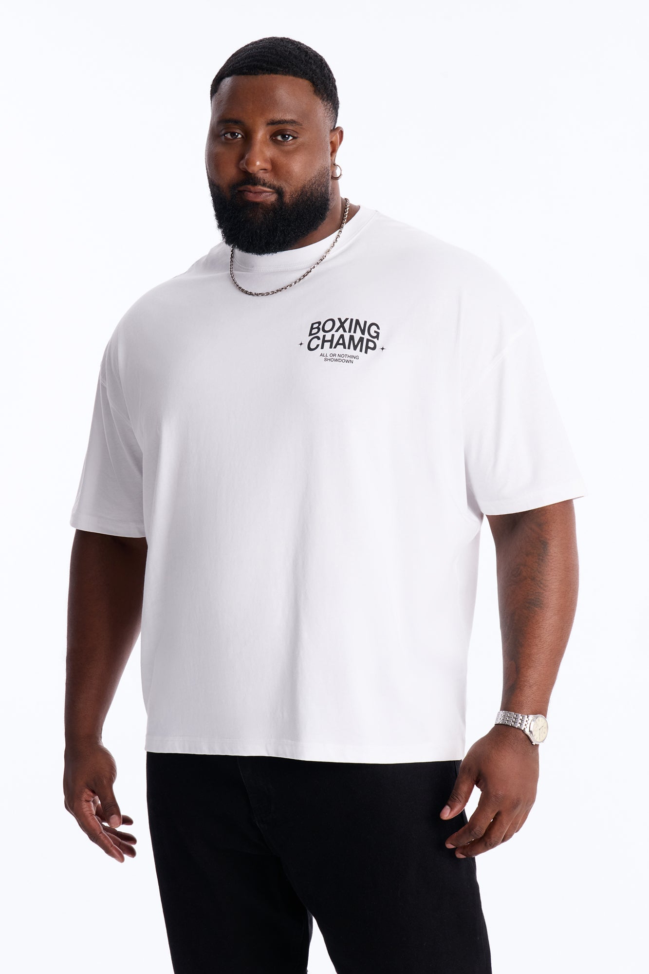 Boxing Champ Oversized Short Sleeve Tee - White Fashion Nova