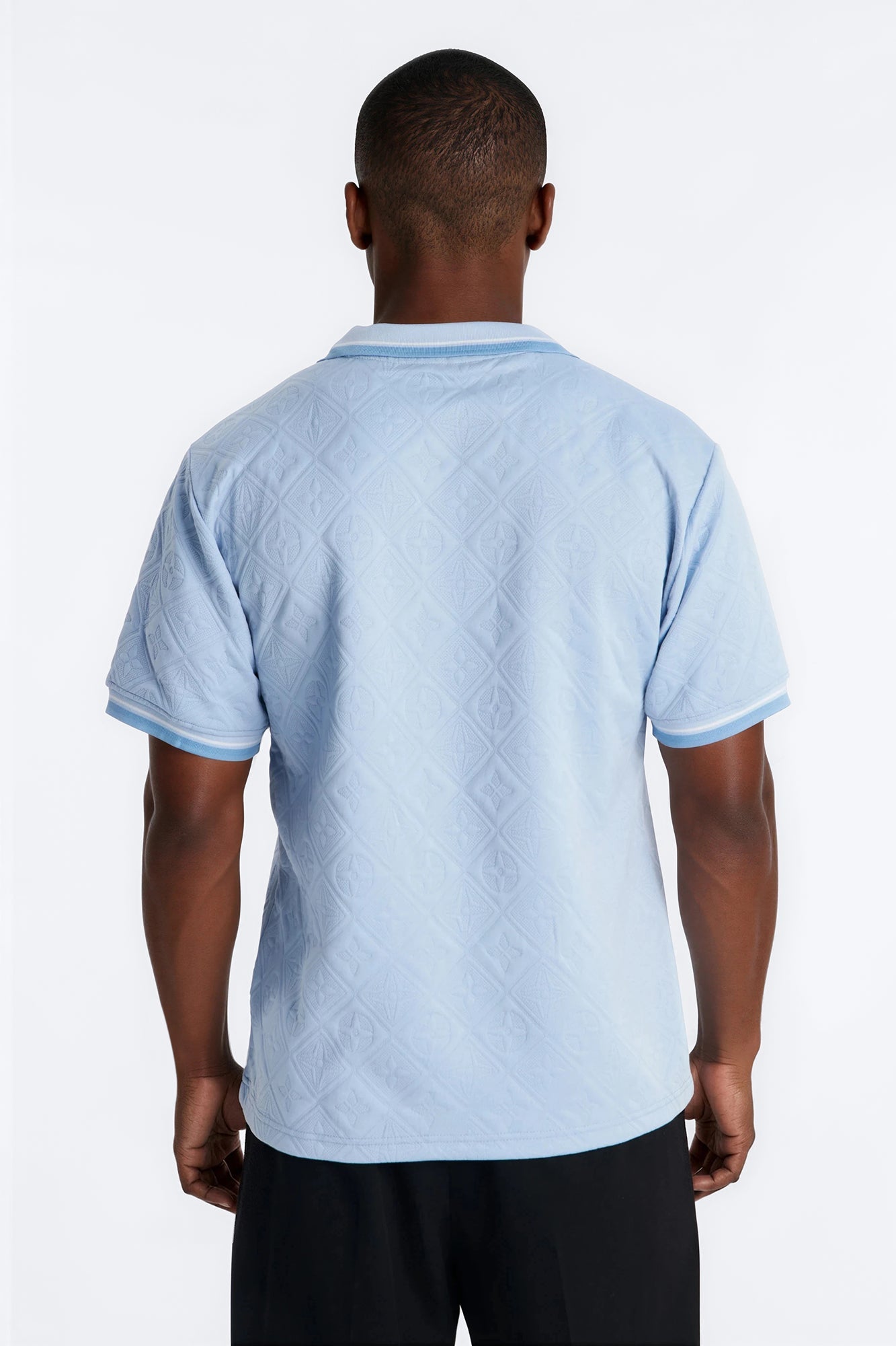 Saints Diamond Star Johnny Collar Polo - Light Blue Fashion Nova
