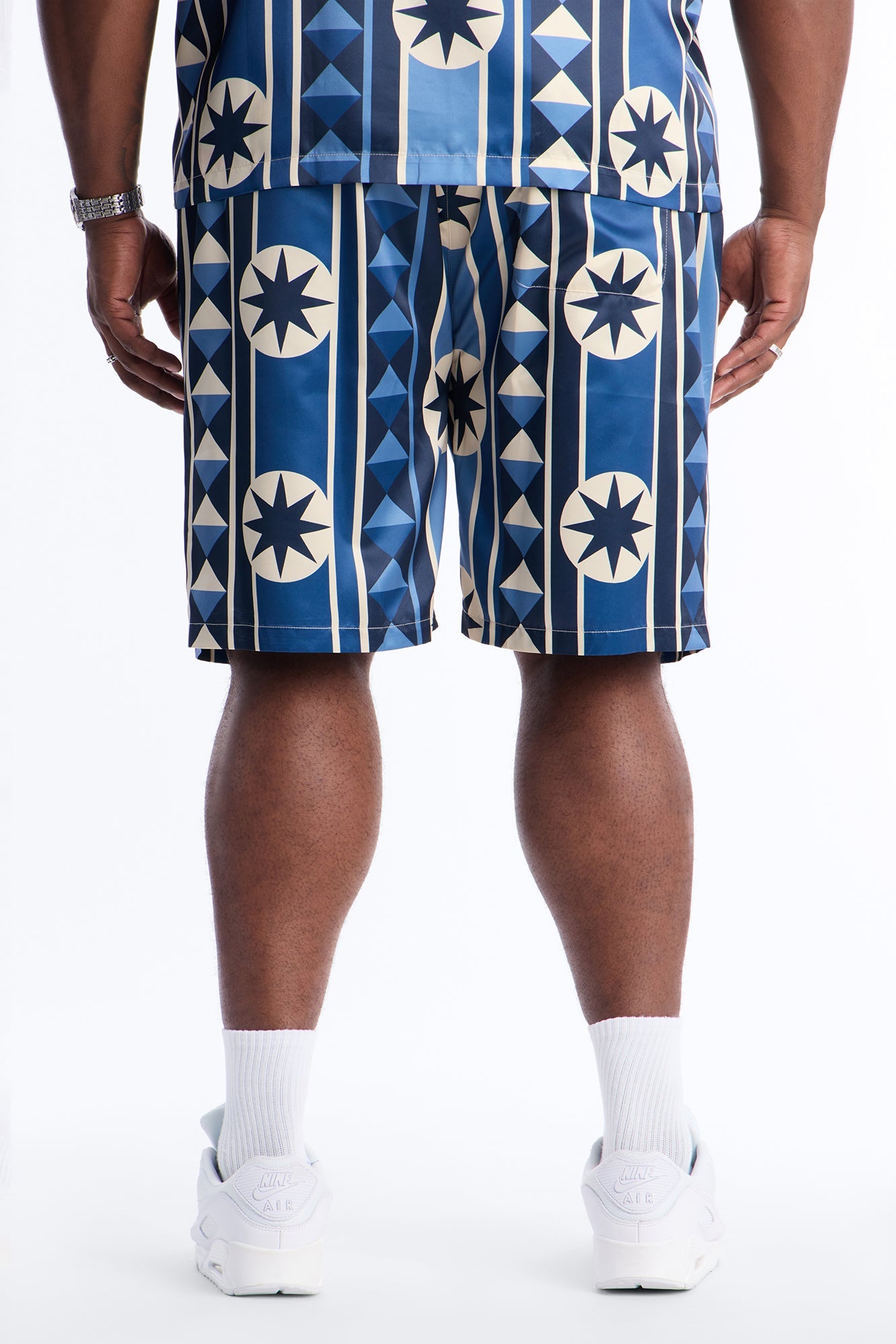 Toscana Geo Relaxed Short - Blue Fashion Nova
