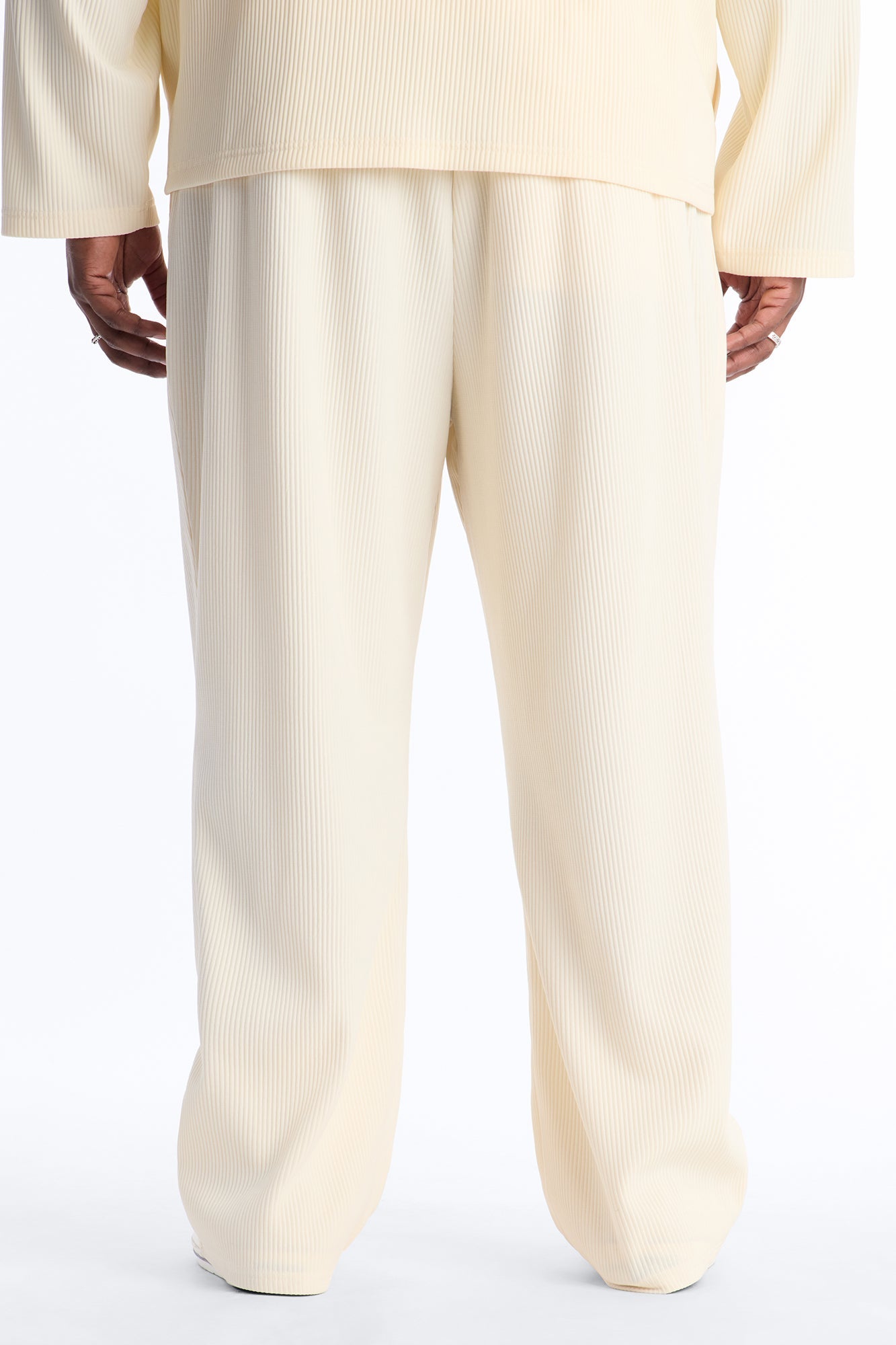 Show Up Straight Pleated Casual Trouser - Cream Fashion Nova