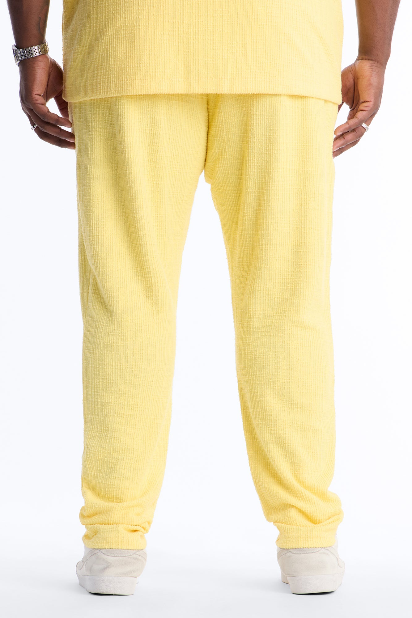 Dean Textured Slim Pants - Butter Yellow Fashion Nova