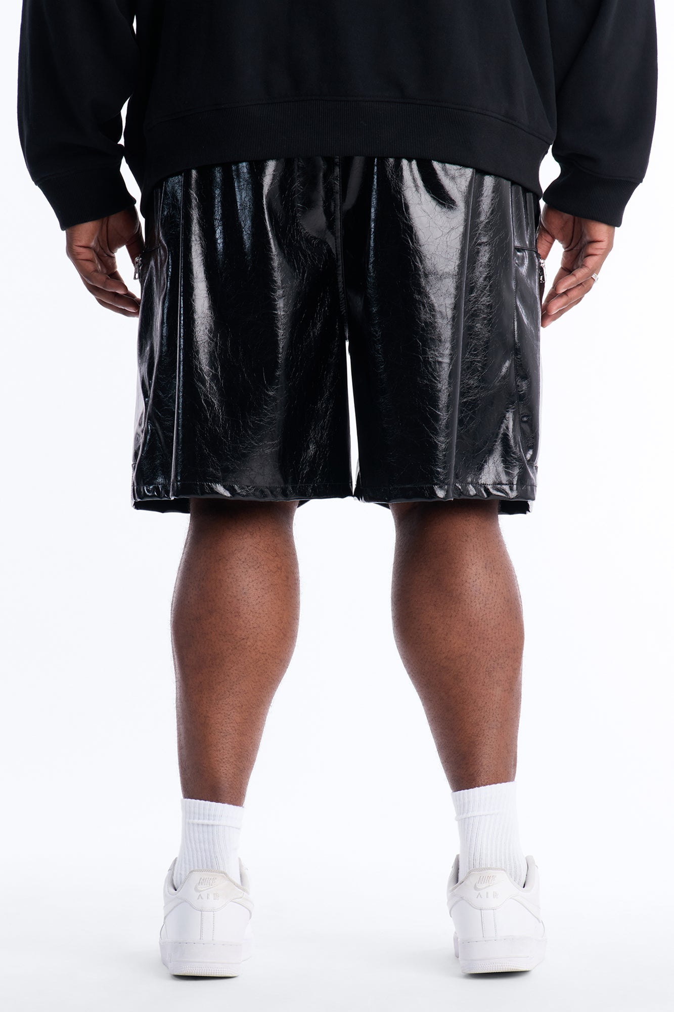 Relaxed Concordia Faux Leather Short - Black Fashion Nova