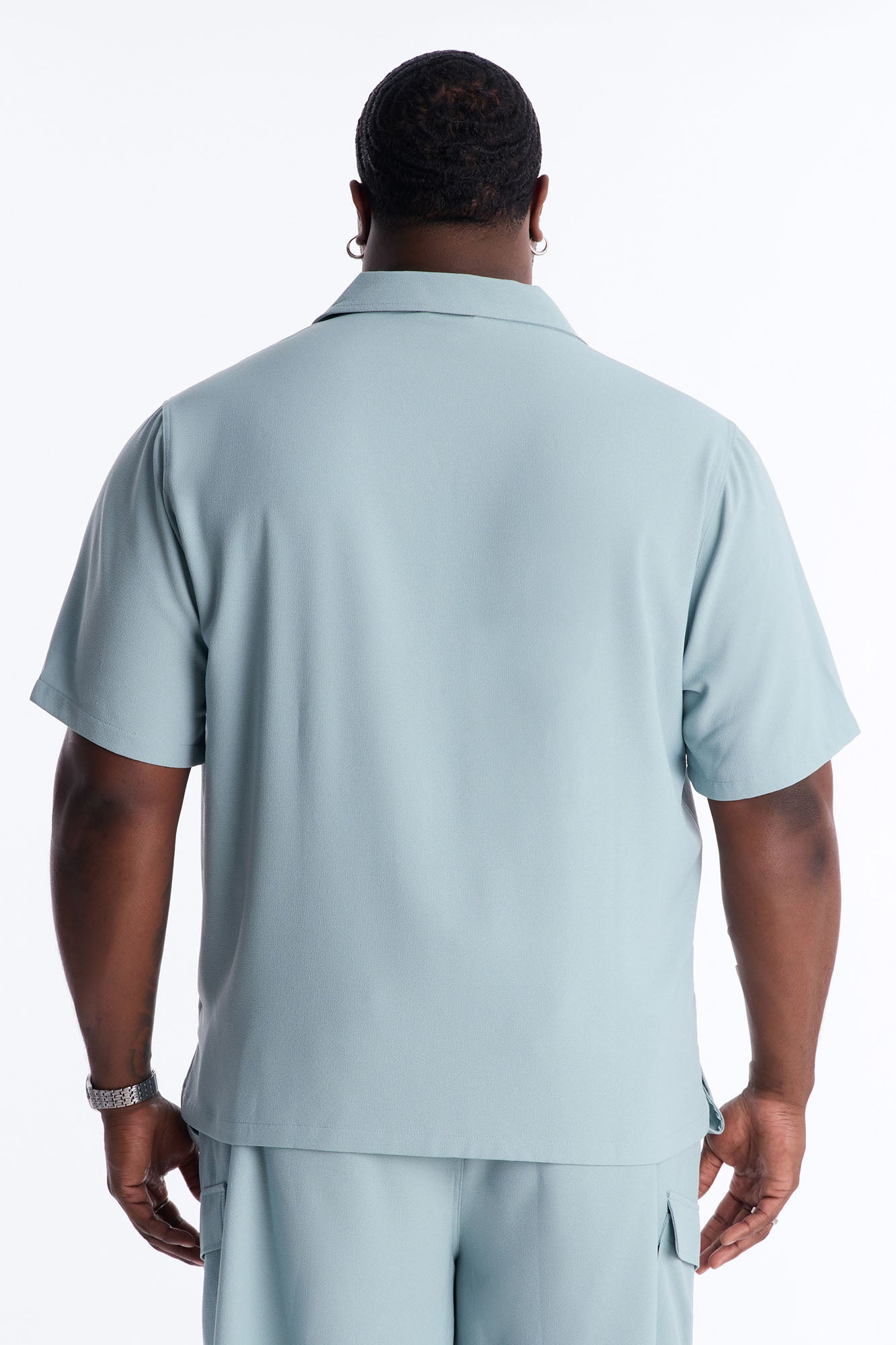 Golden Hour Short Sleeve Button Up - Slate Grey Fashion Nova
