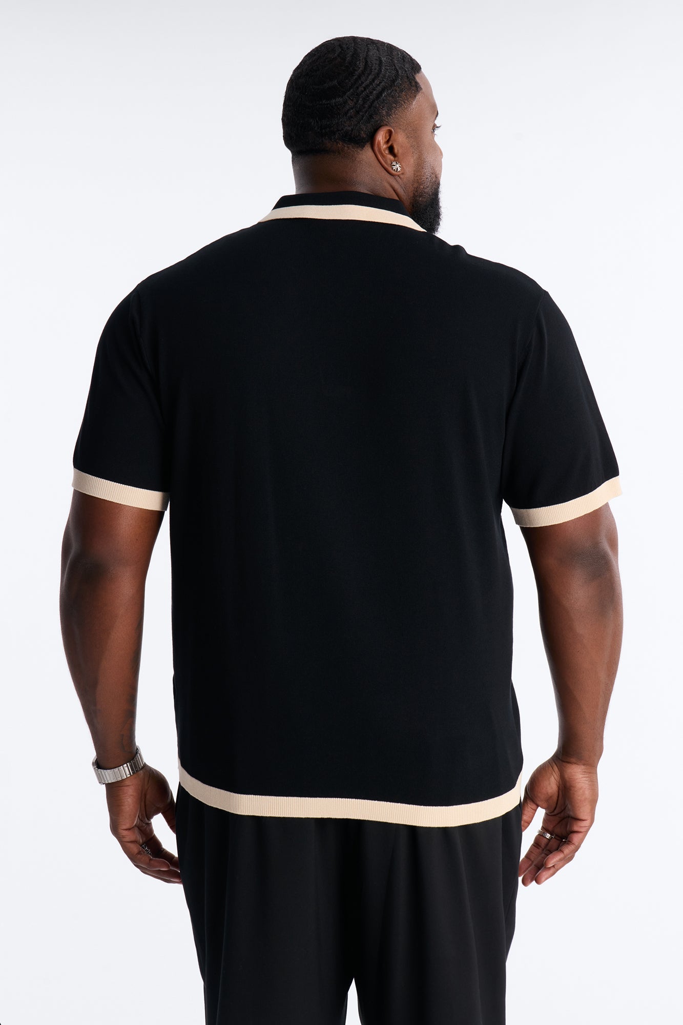 Rue Saint Johnny Collar Polo - Black Fashion Nova