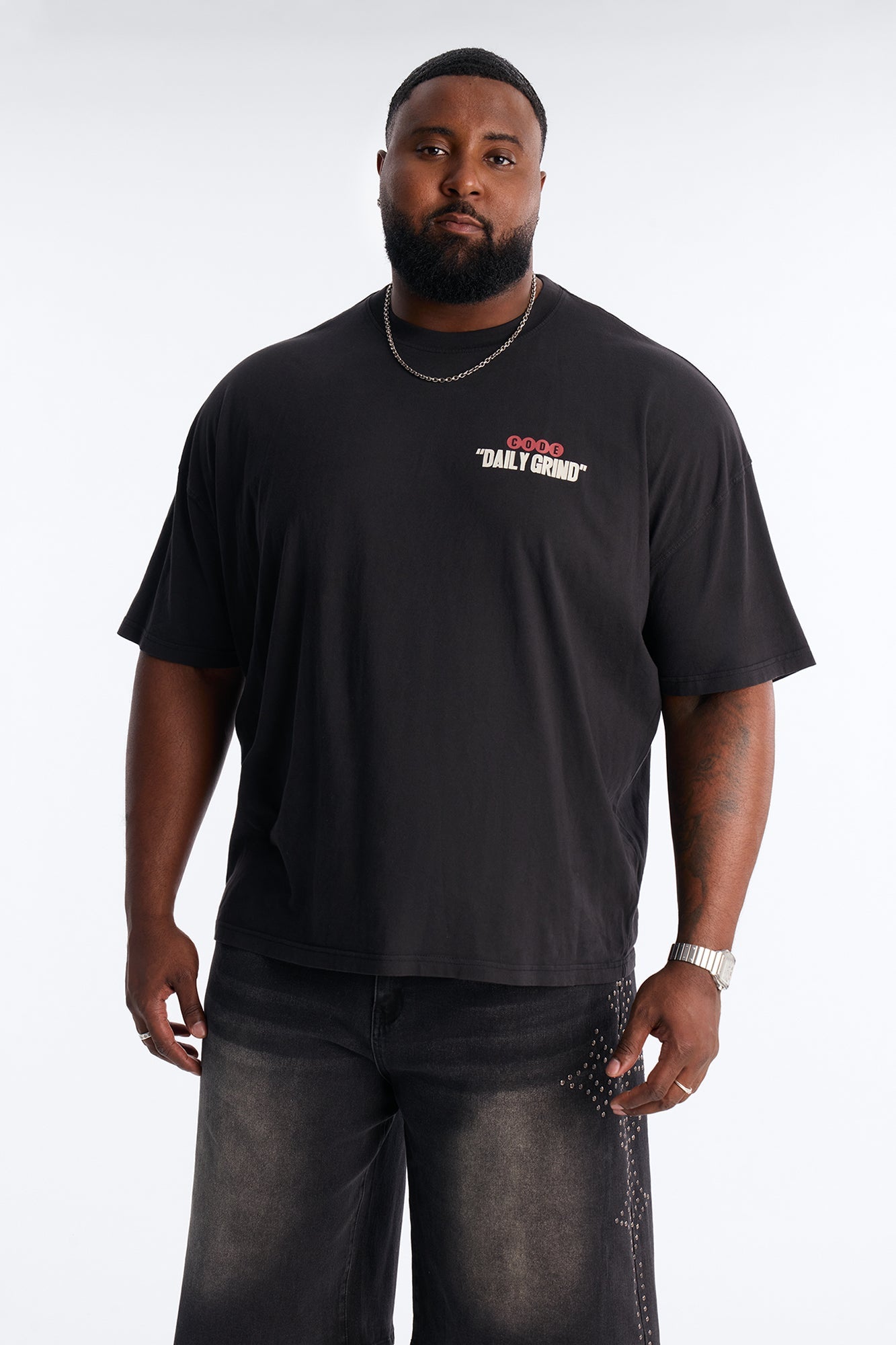Daily Grind Oversized Short Sleeve Tee - Black Wash Fashion Nova