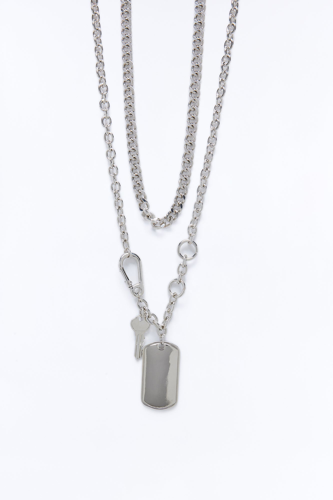 Vault Breaker Necklace Set - Silver Fashion Nova